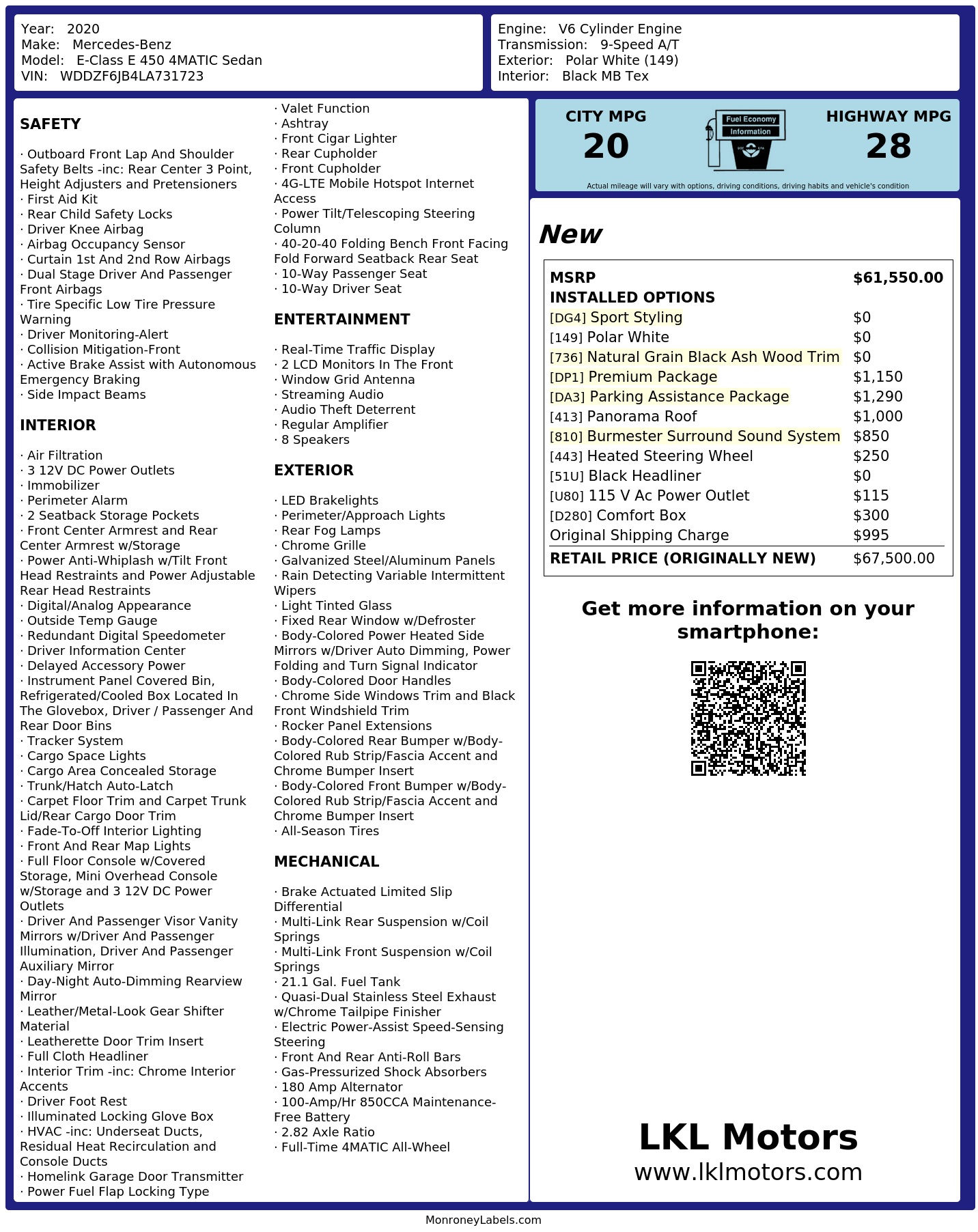 Monroney Label