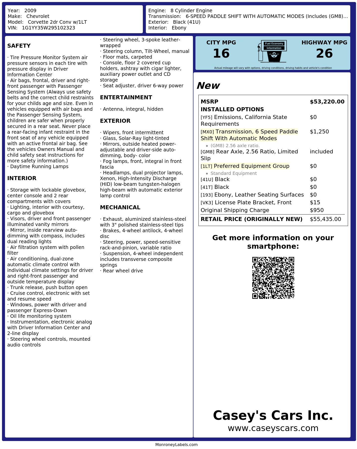 Monroney Label