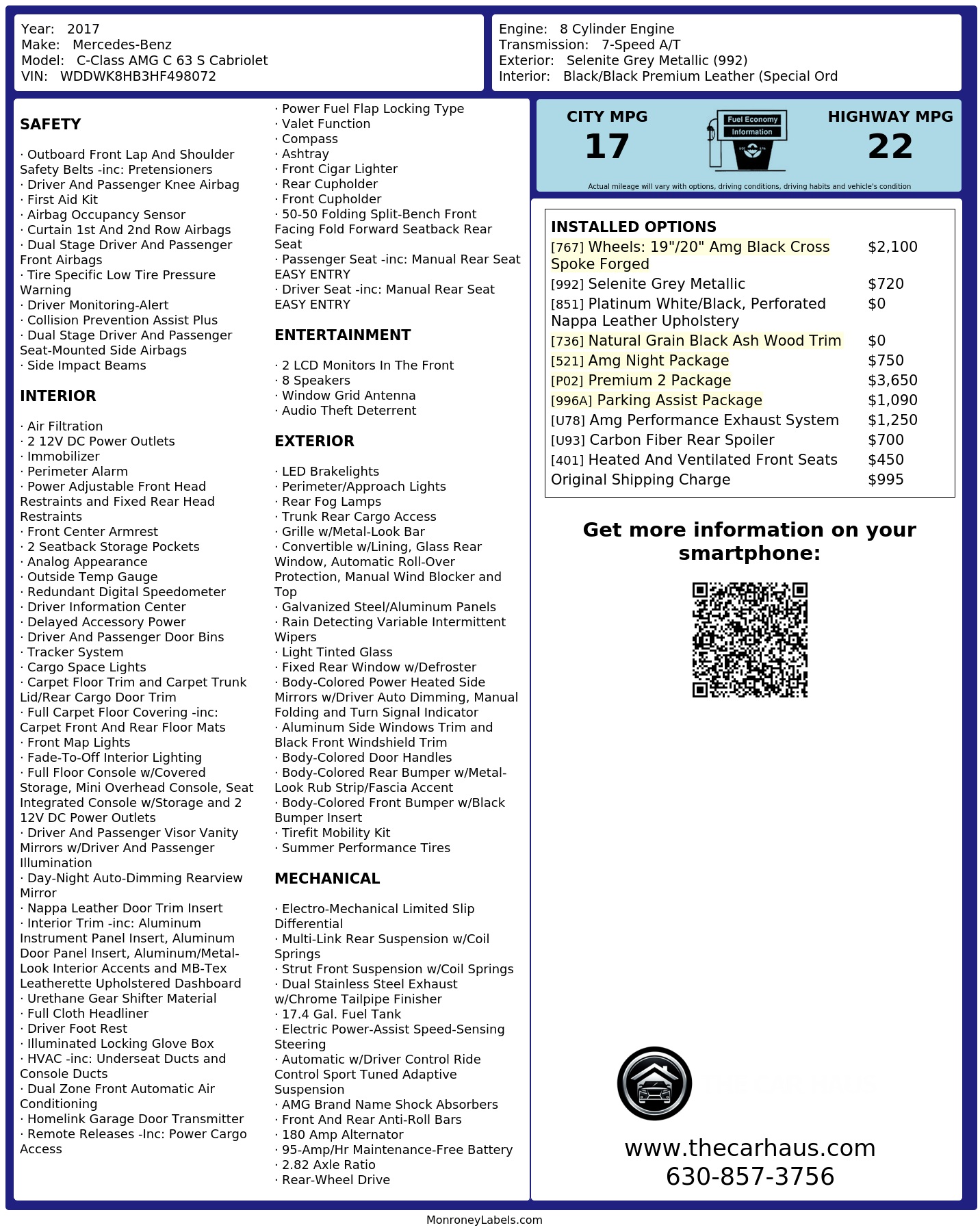 Monroney Label