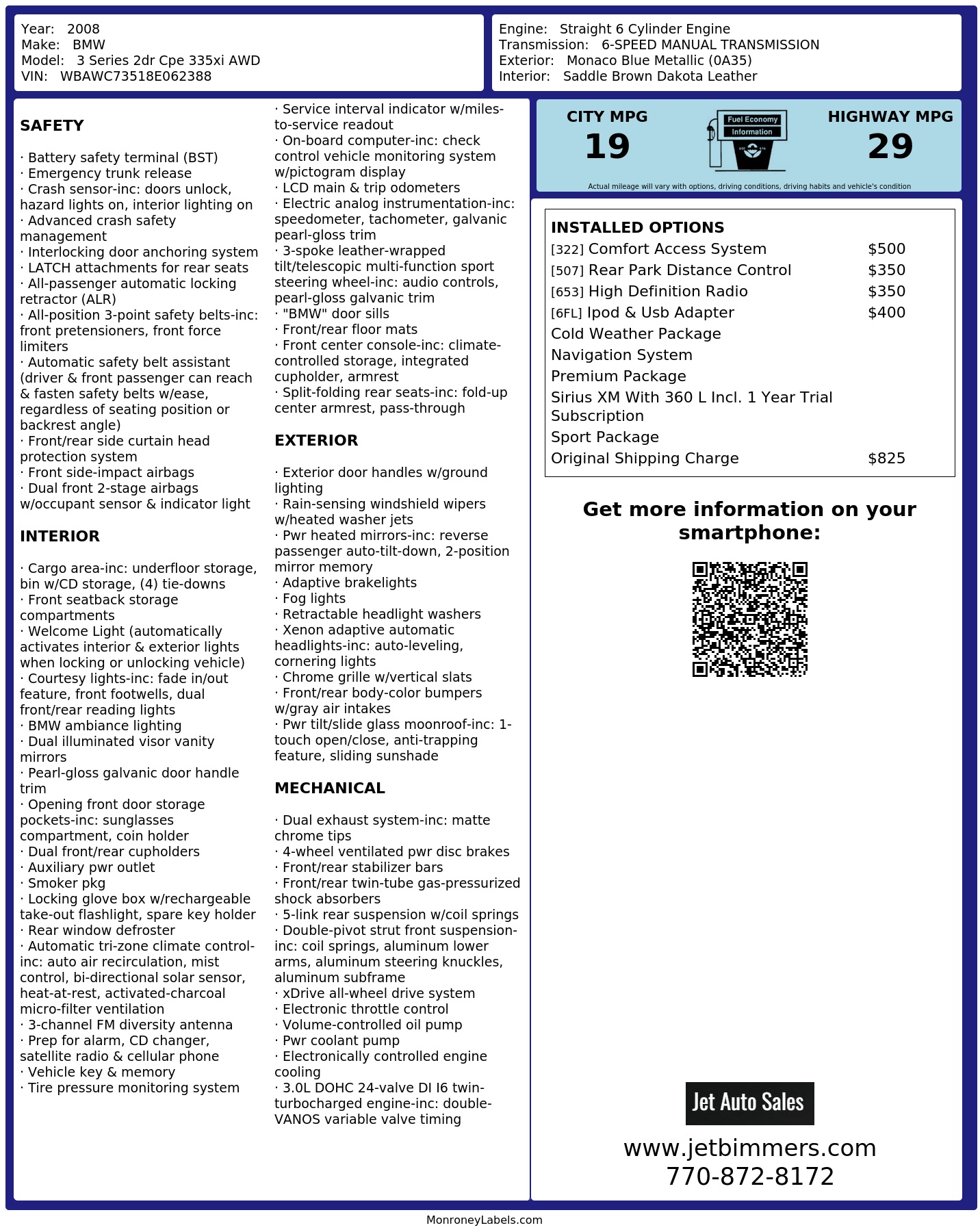 Monroney Label