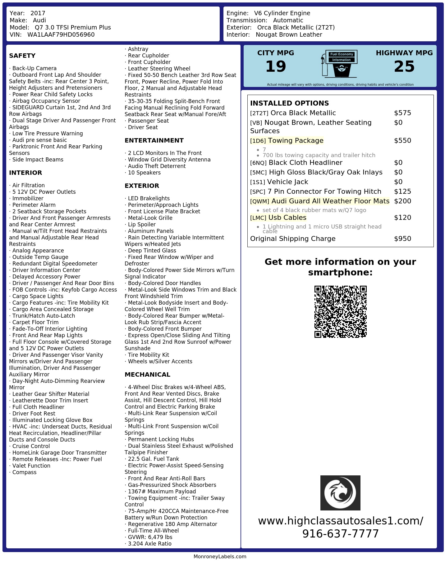 Monroney Label