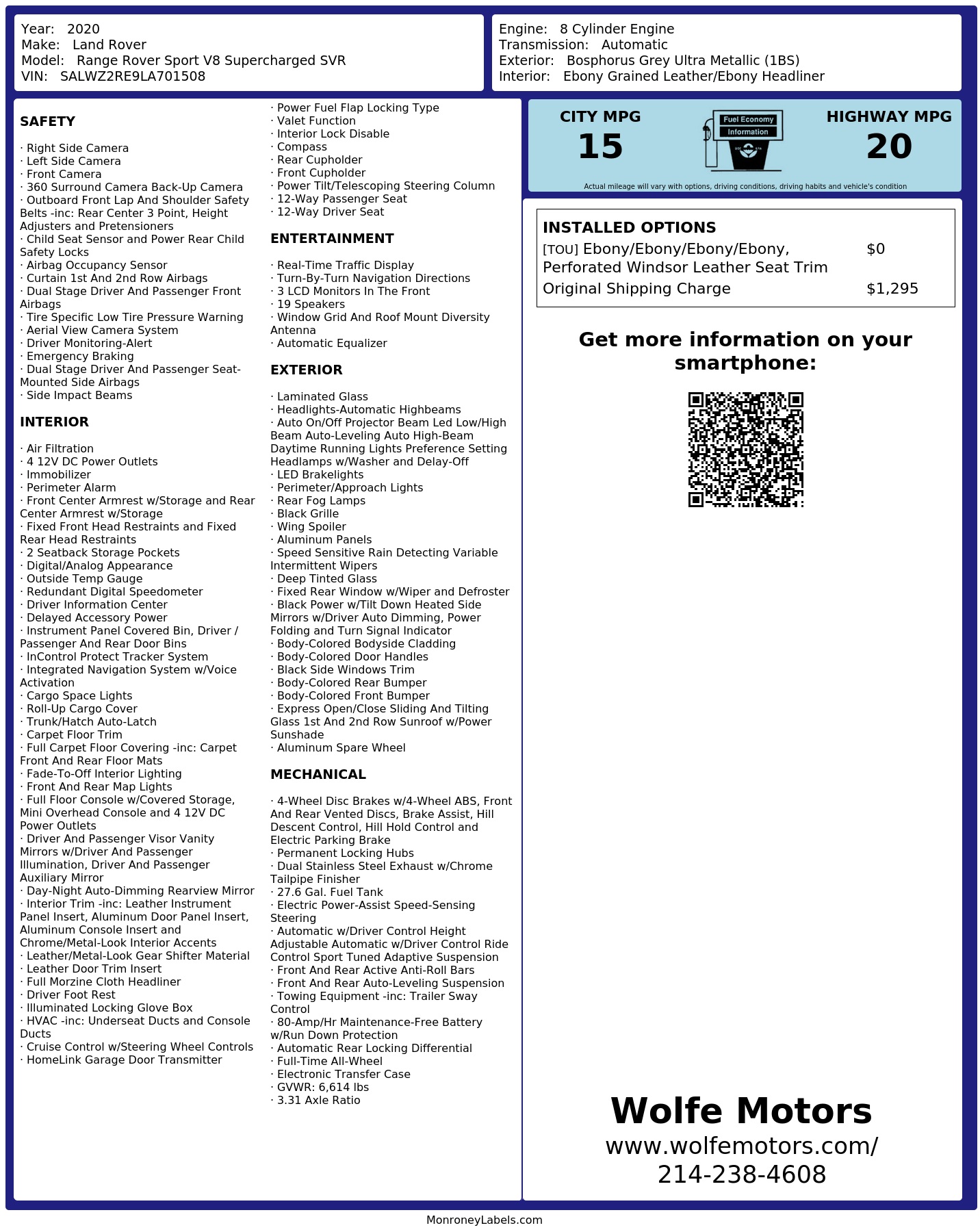Monroney Label