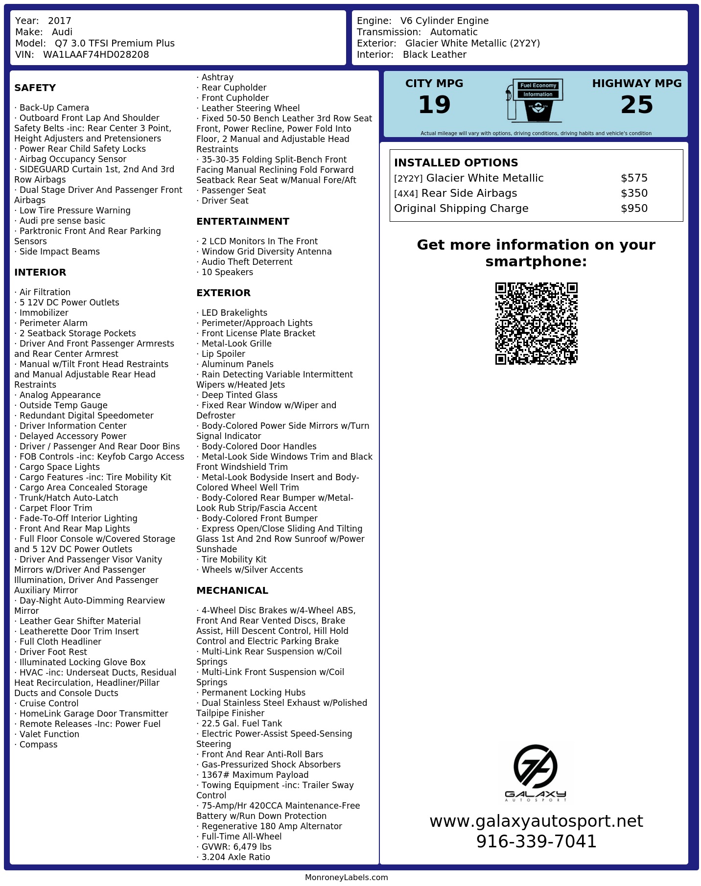 Monroney Label