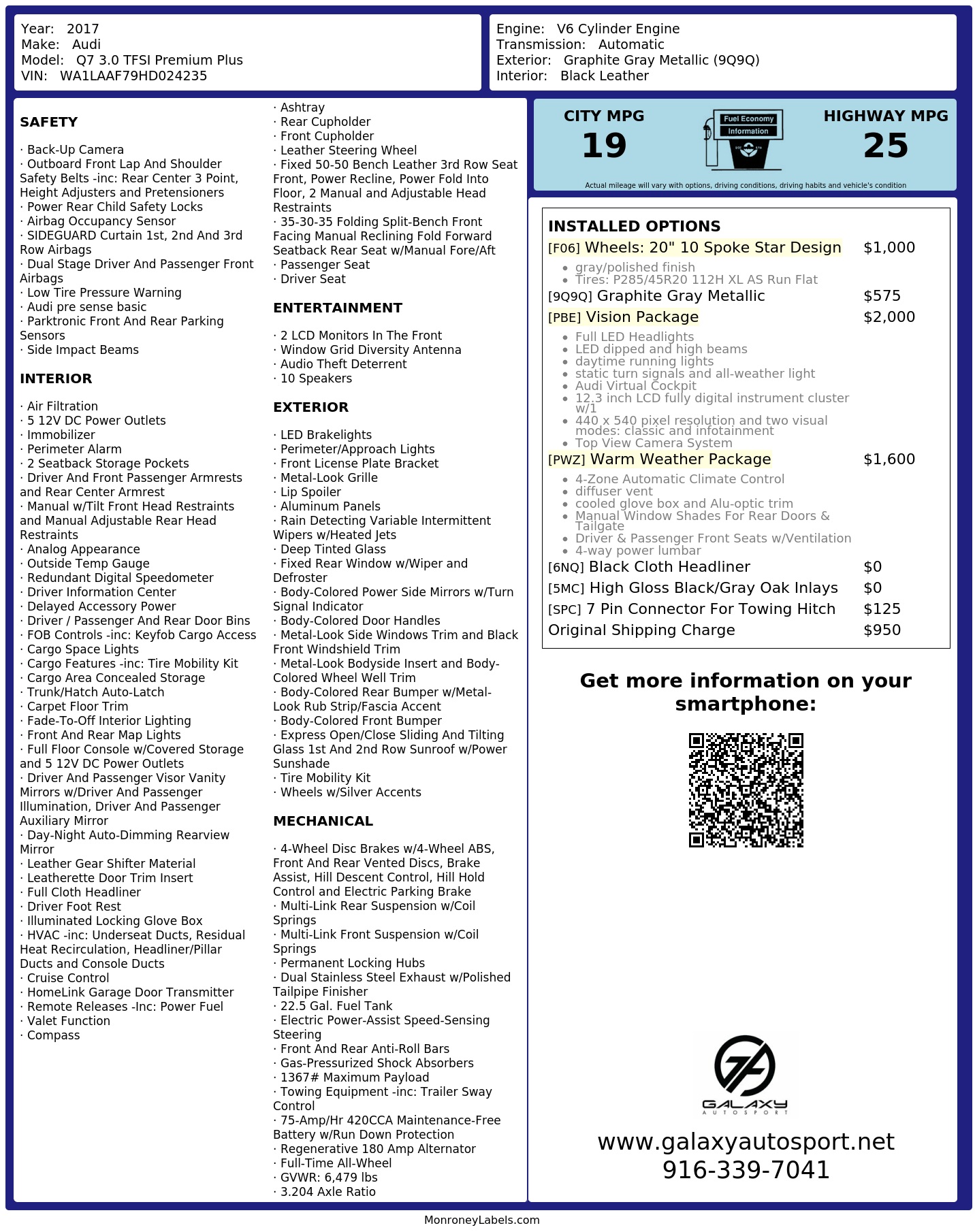Monroney Label