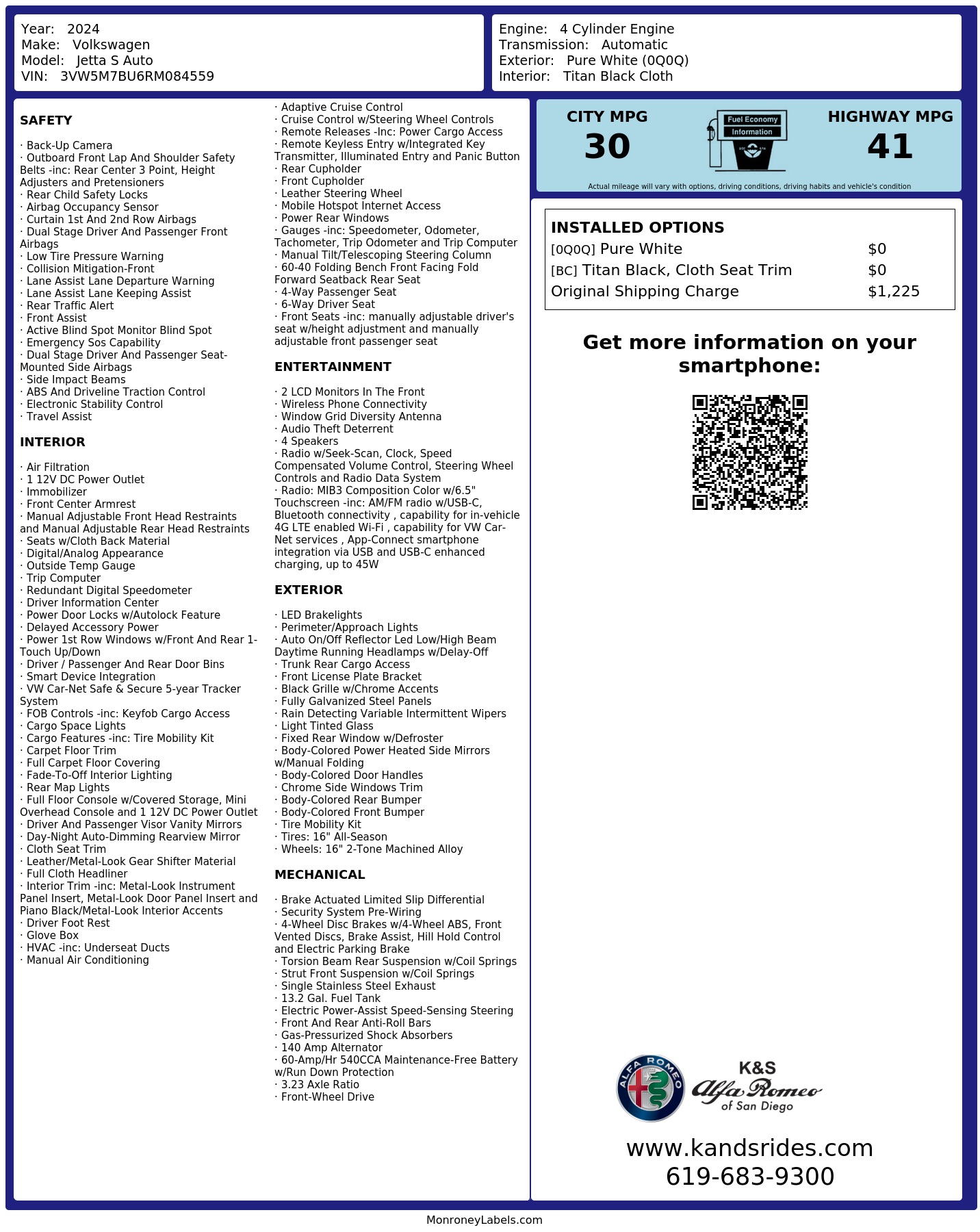 Monroney Label