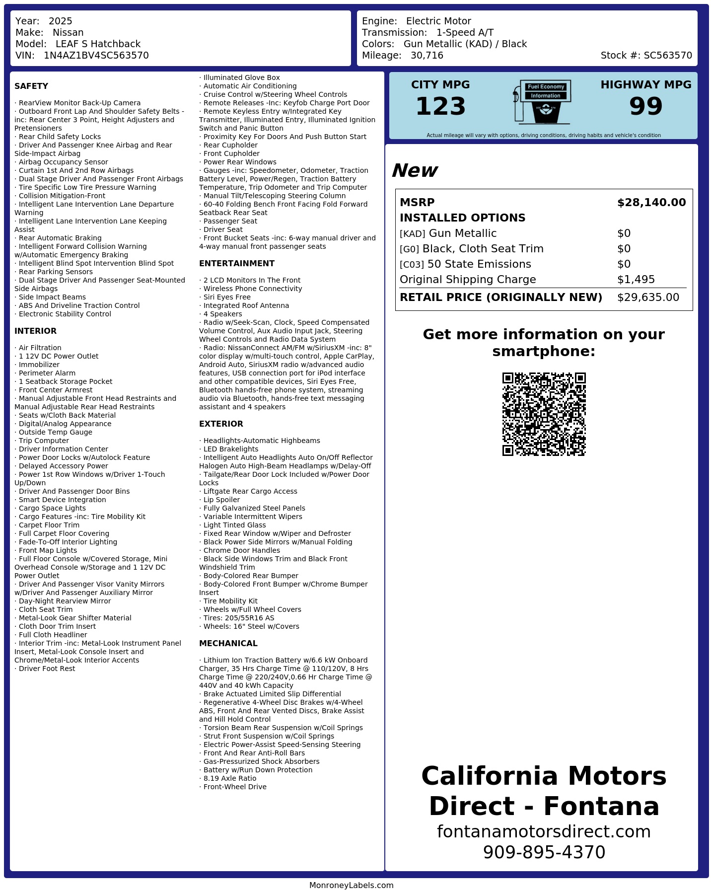 Monroney Label