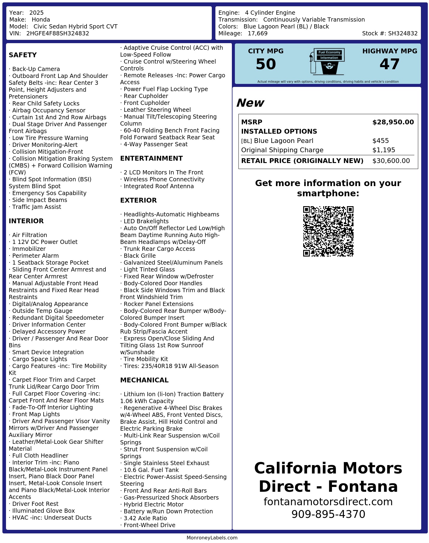 Monroney Label