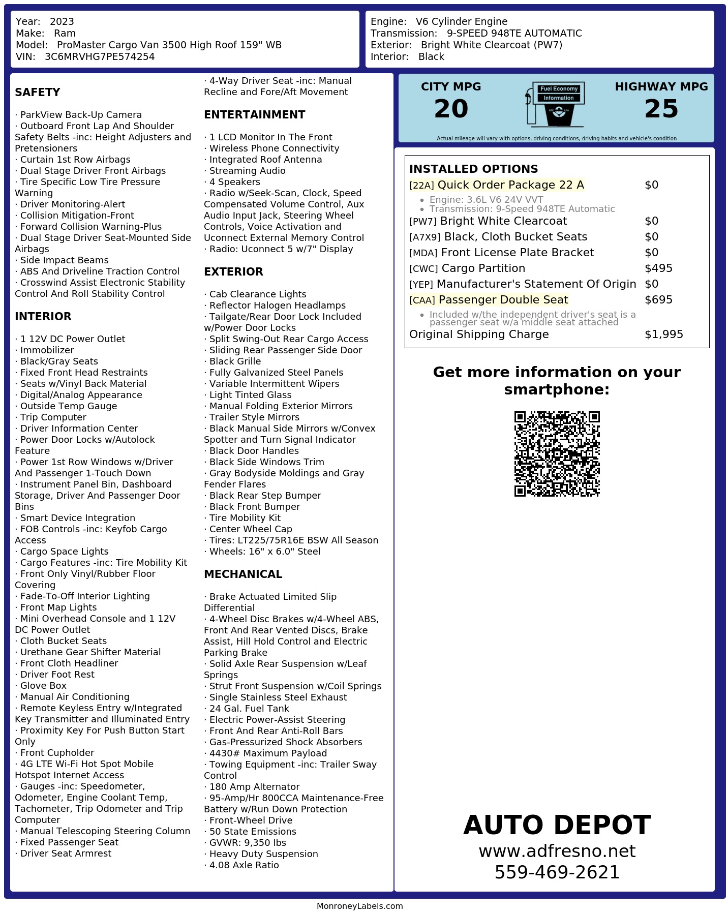 Monroney Label