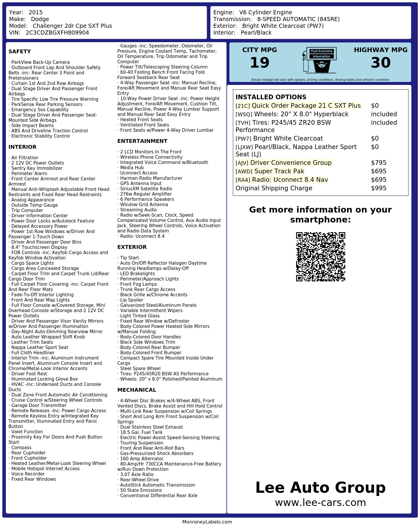Monroney Label