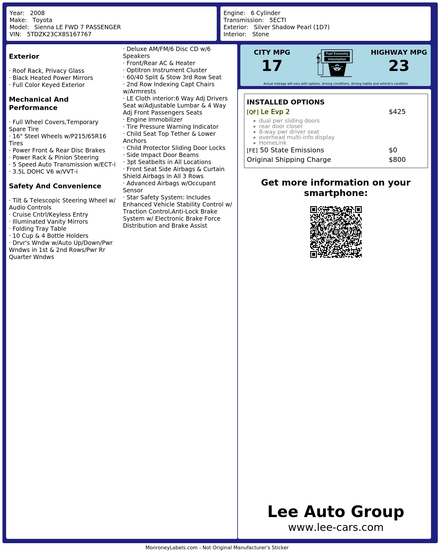 Monroney Label