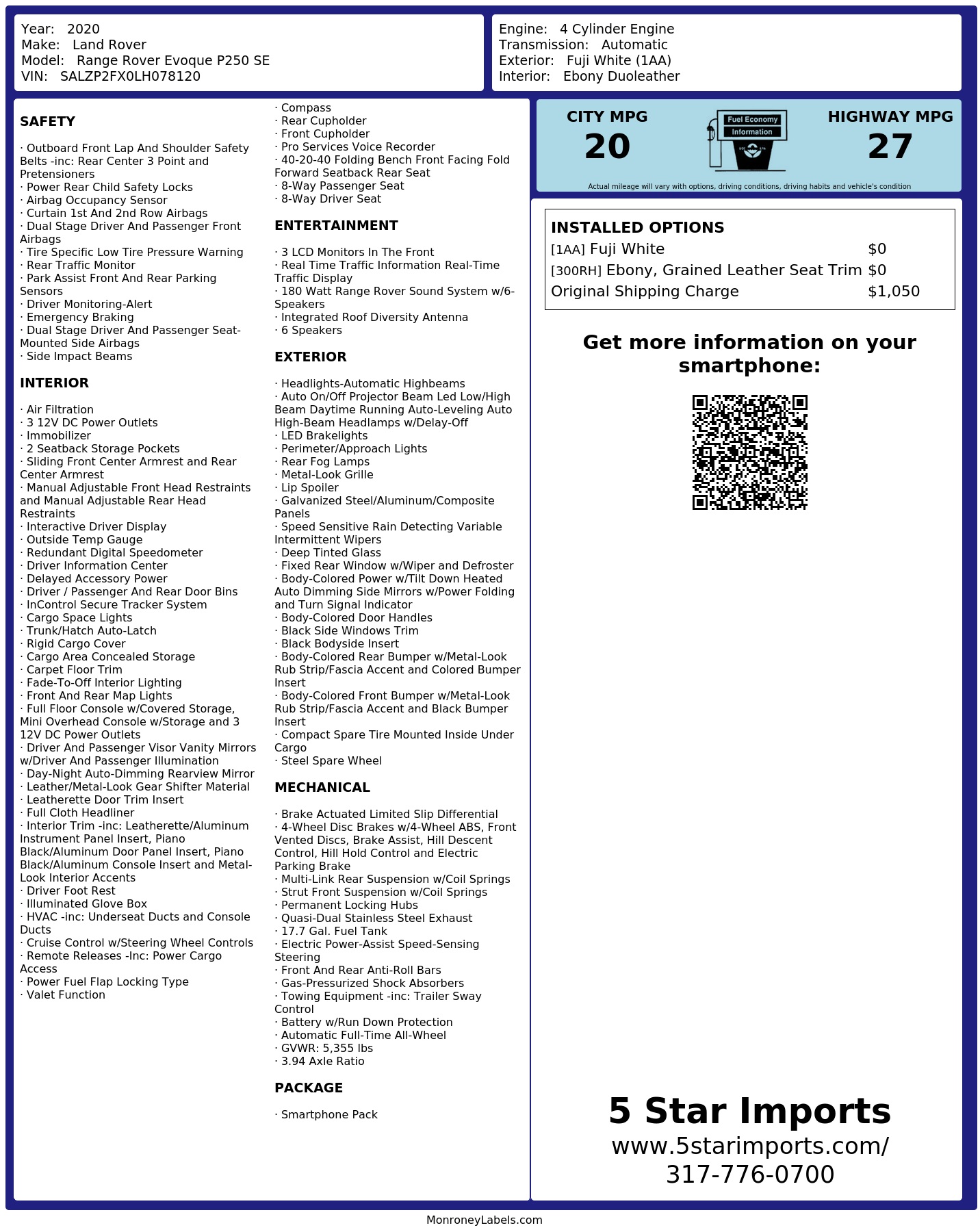 Monroney Label
