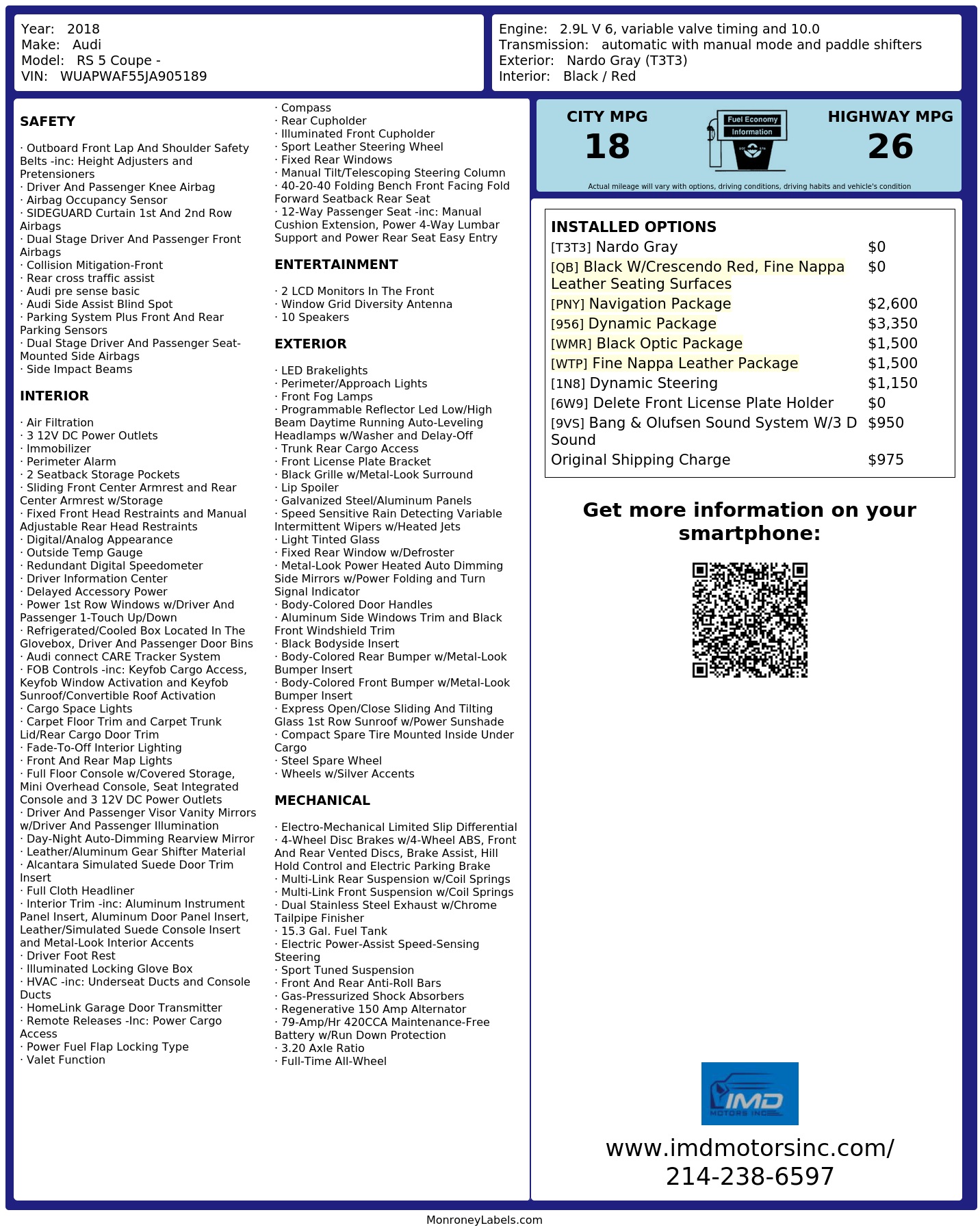 Monroney Label