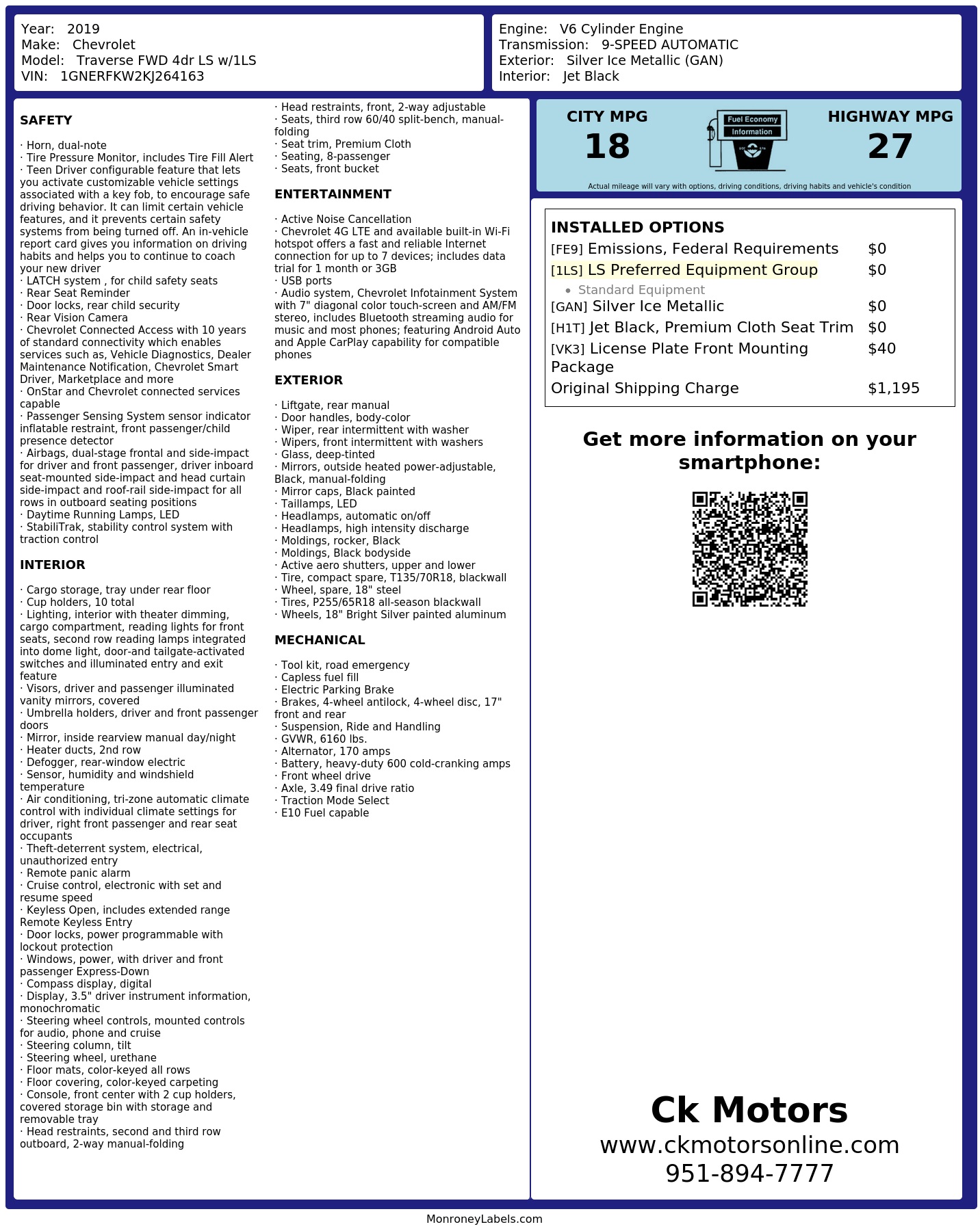 Monroney Label