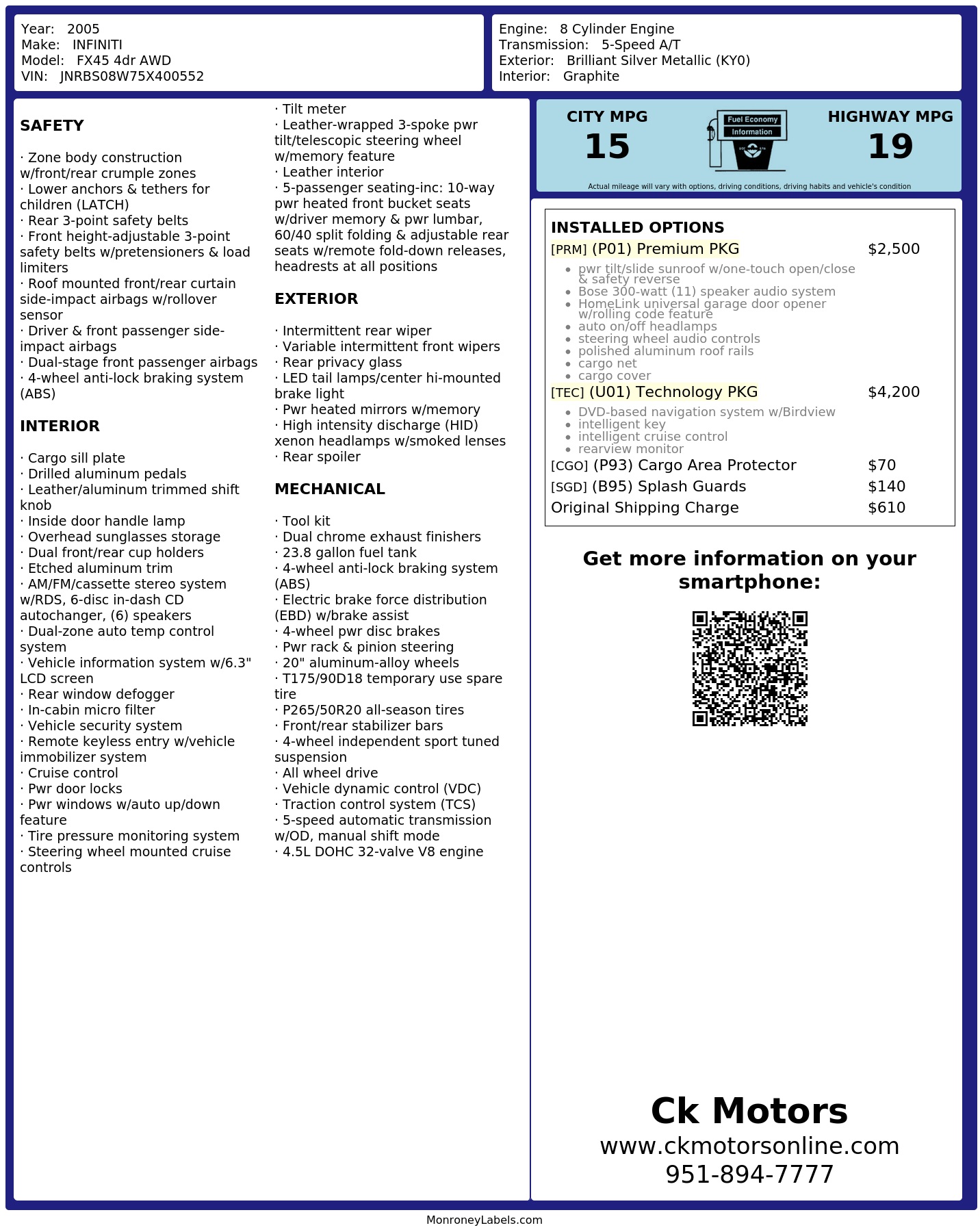Monroney Label