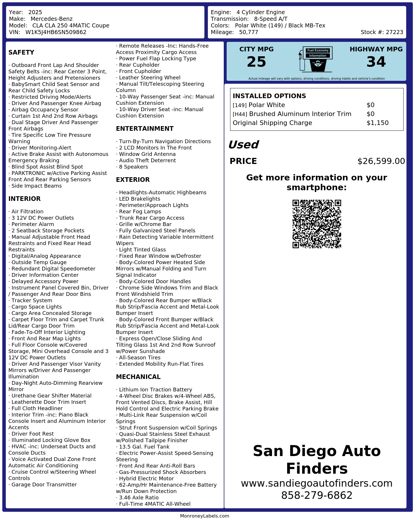 Monroney Label