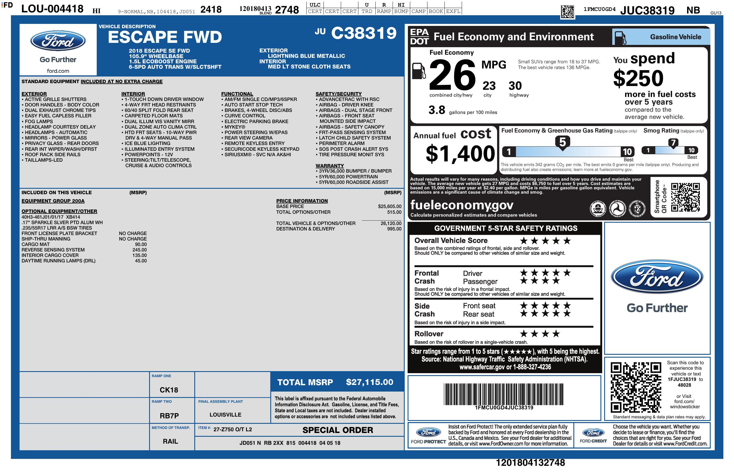 Monroney Label