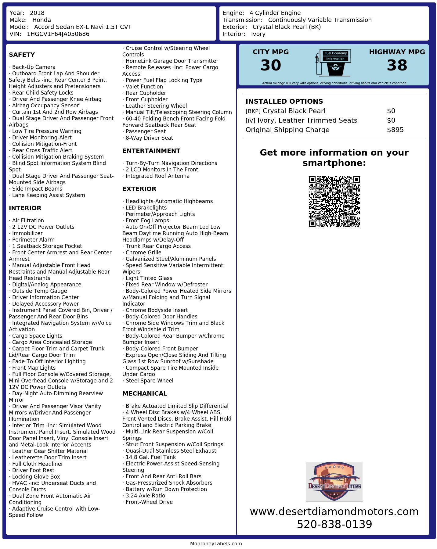 Monroney Label