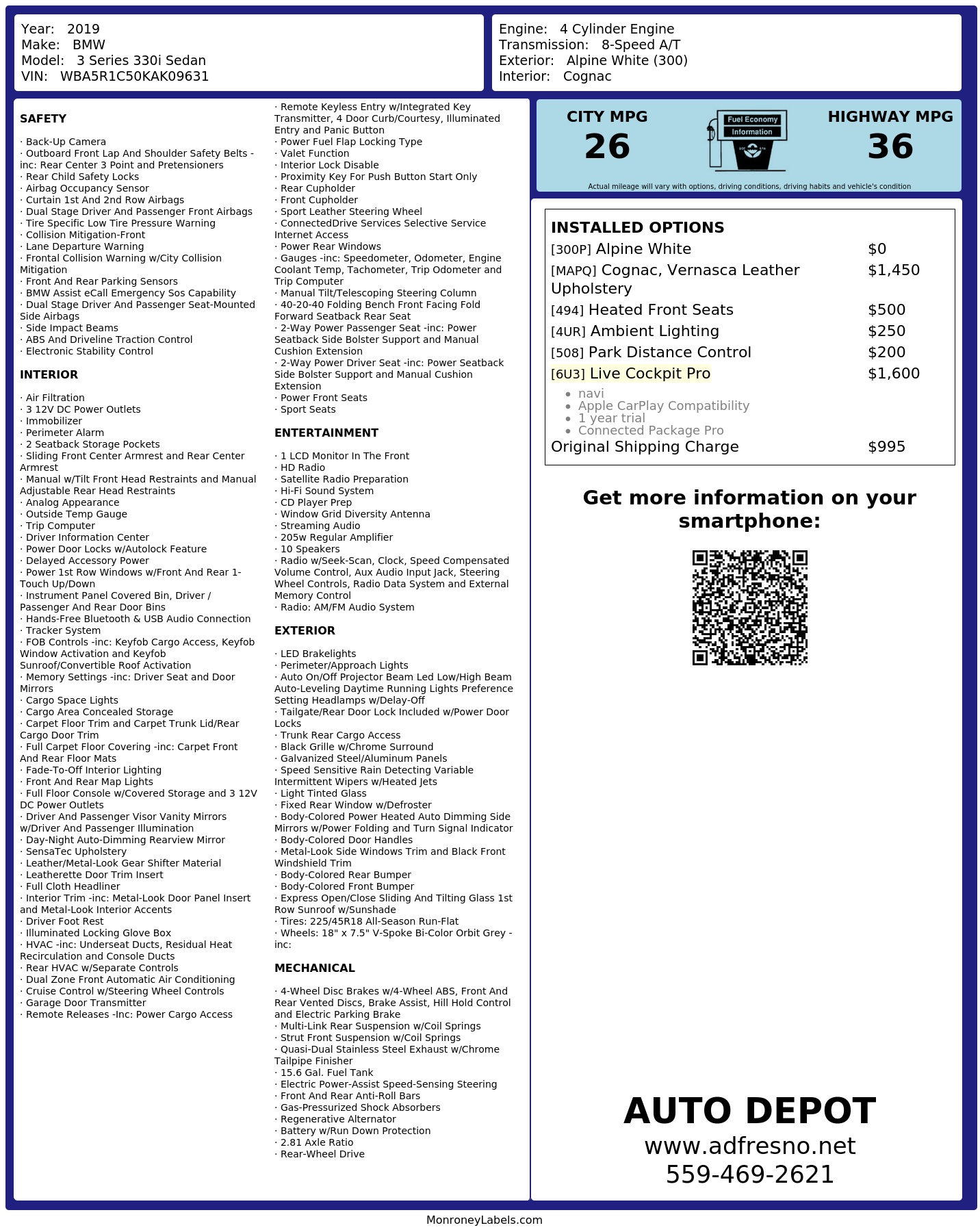 Monroney Label