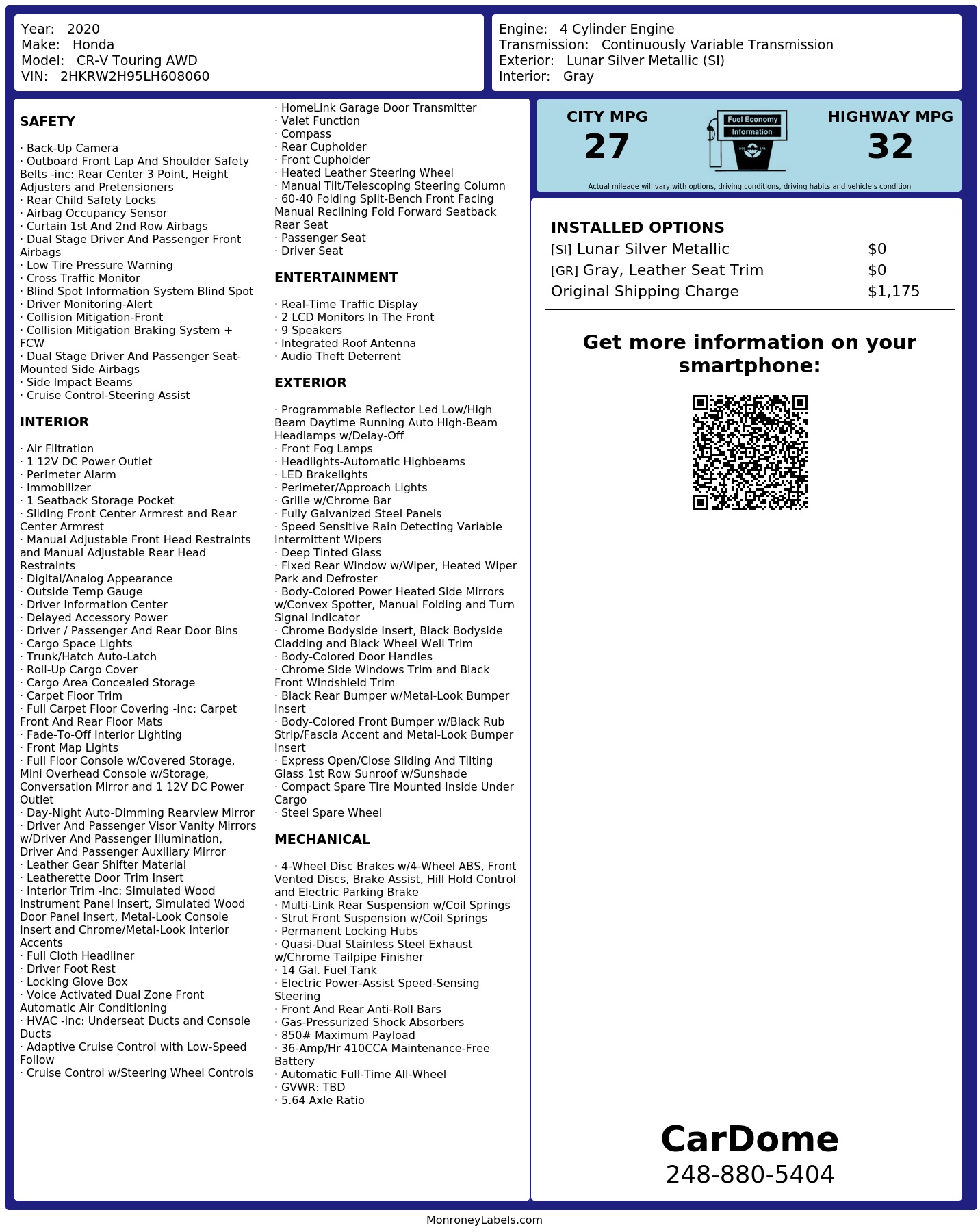 Monroney Label