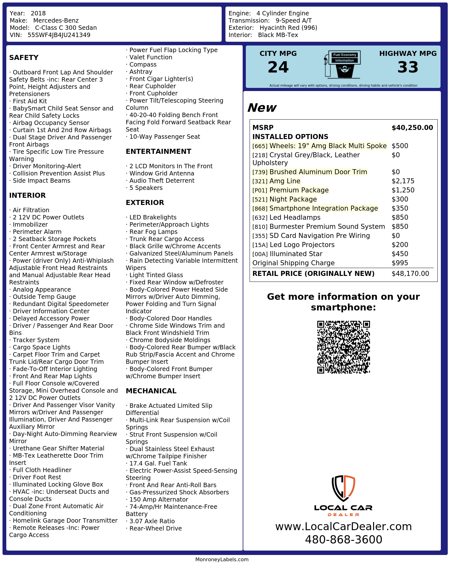 Monroney Label