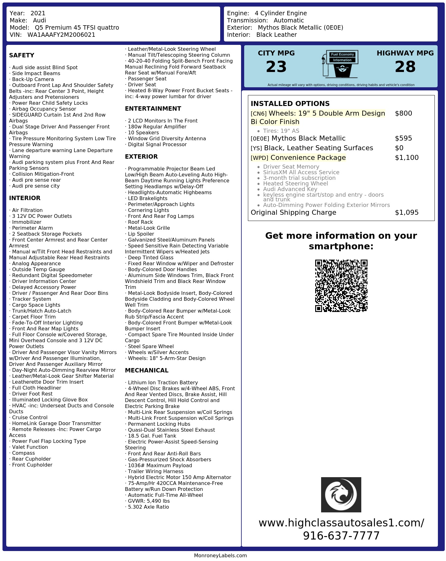 Monroney Label