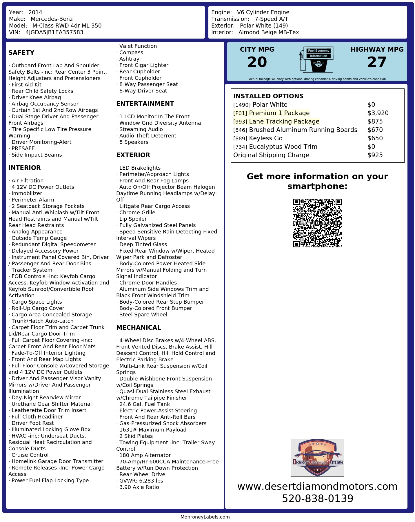 Monroney Label
