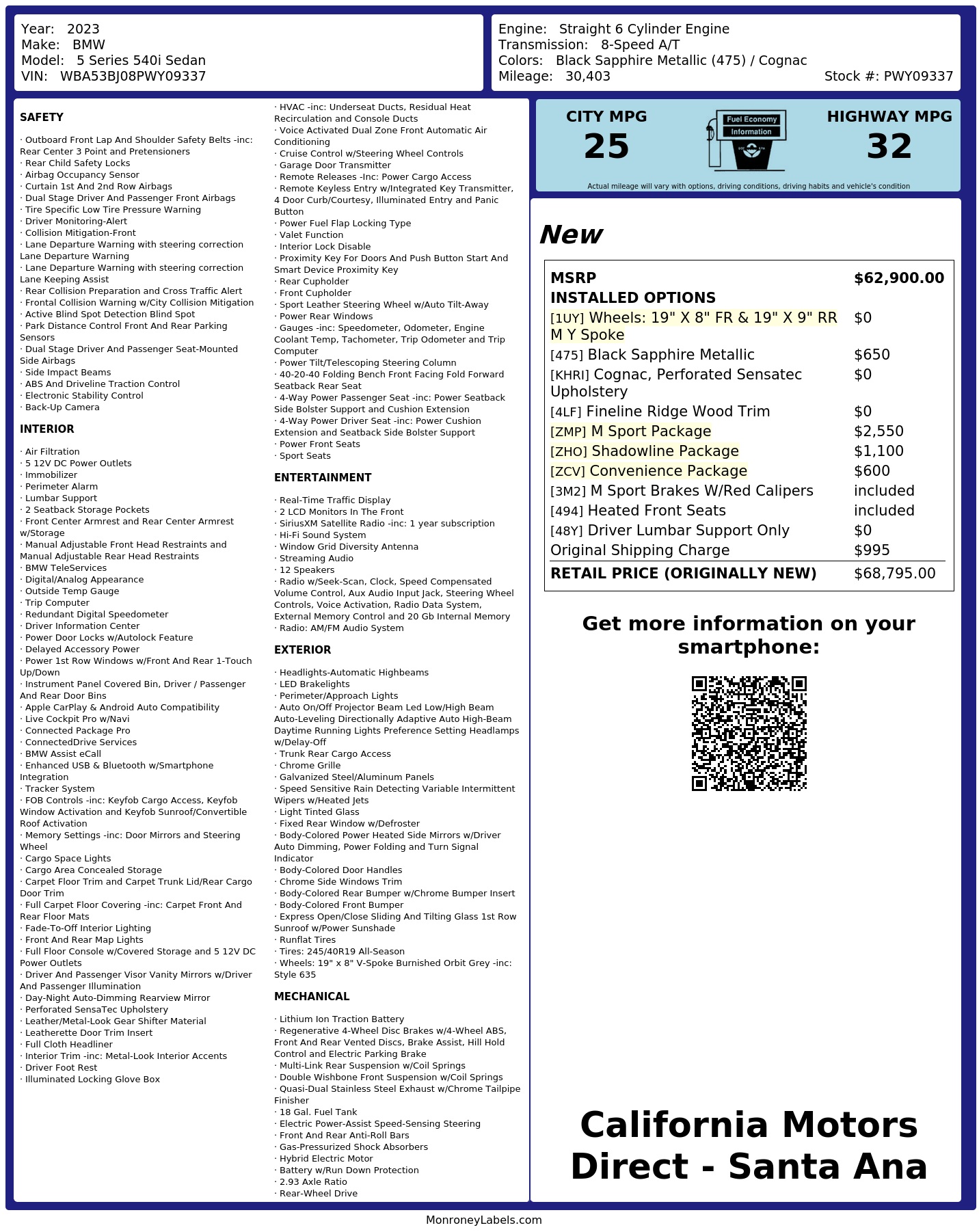 Monroney Label