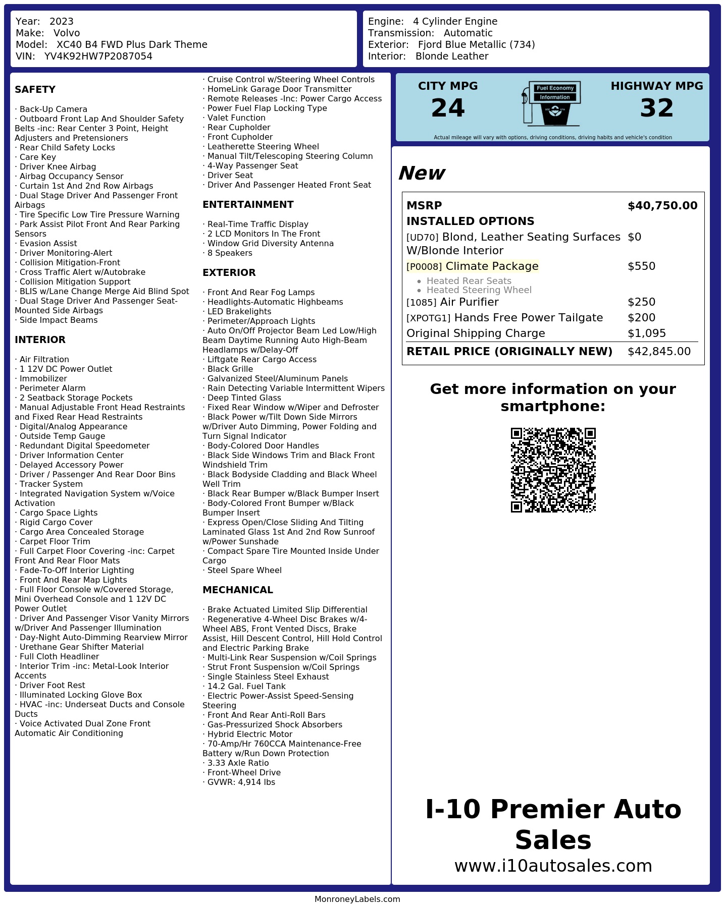 Monroney Label