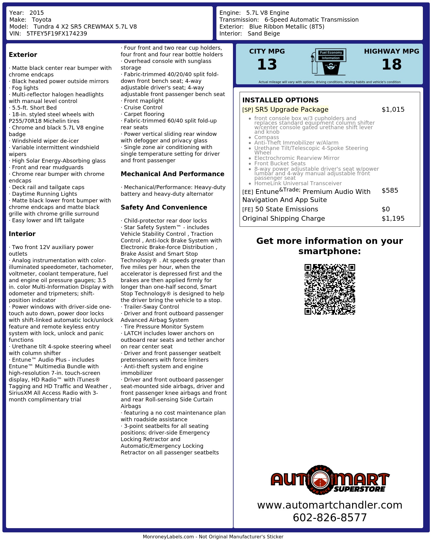 Monroney Label