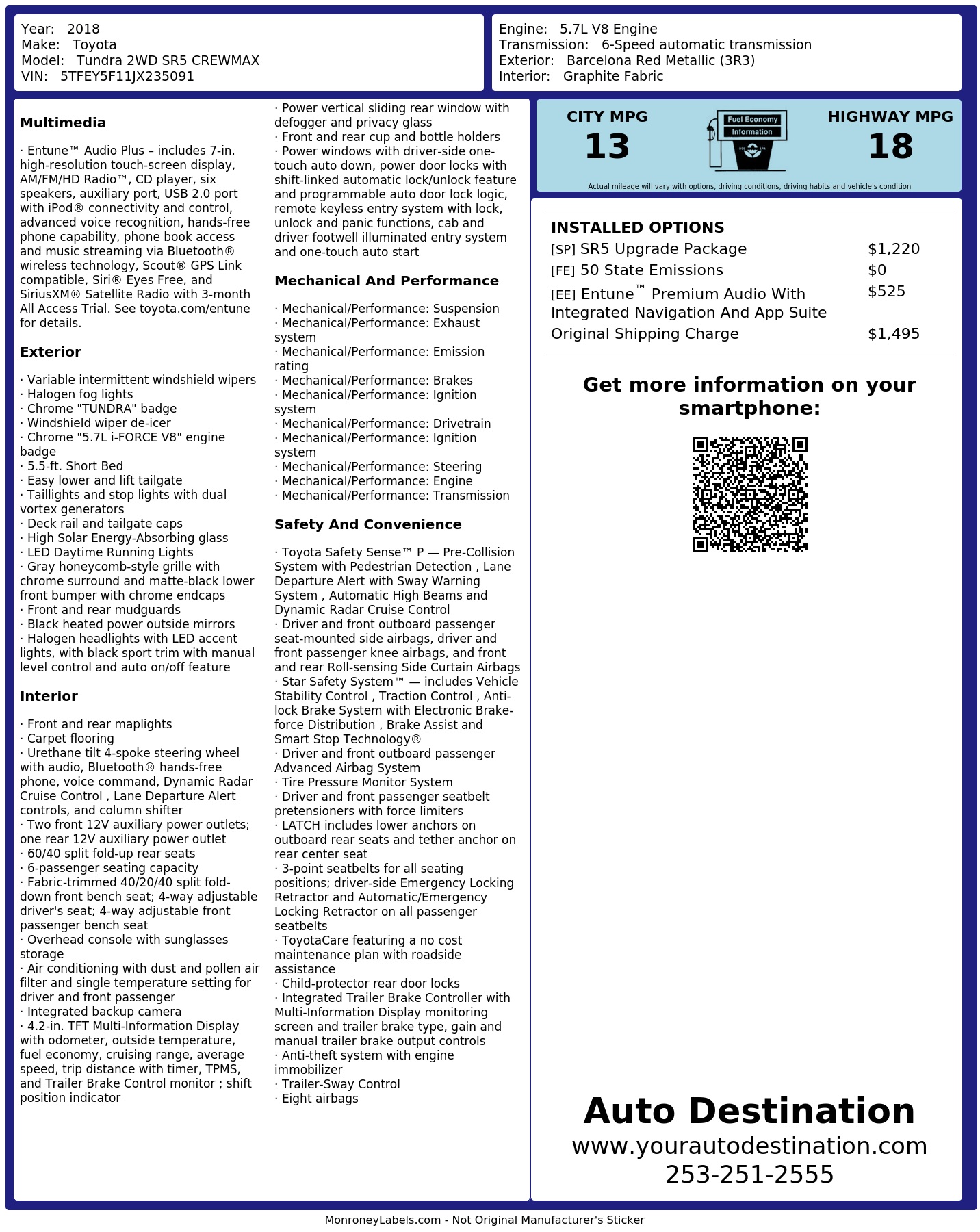 Monroney Label