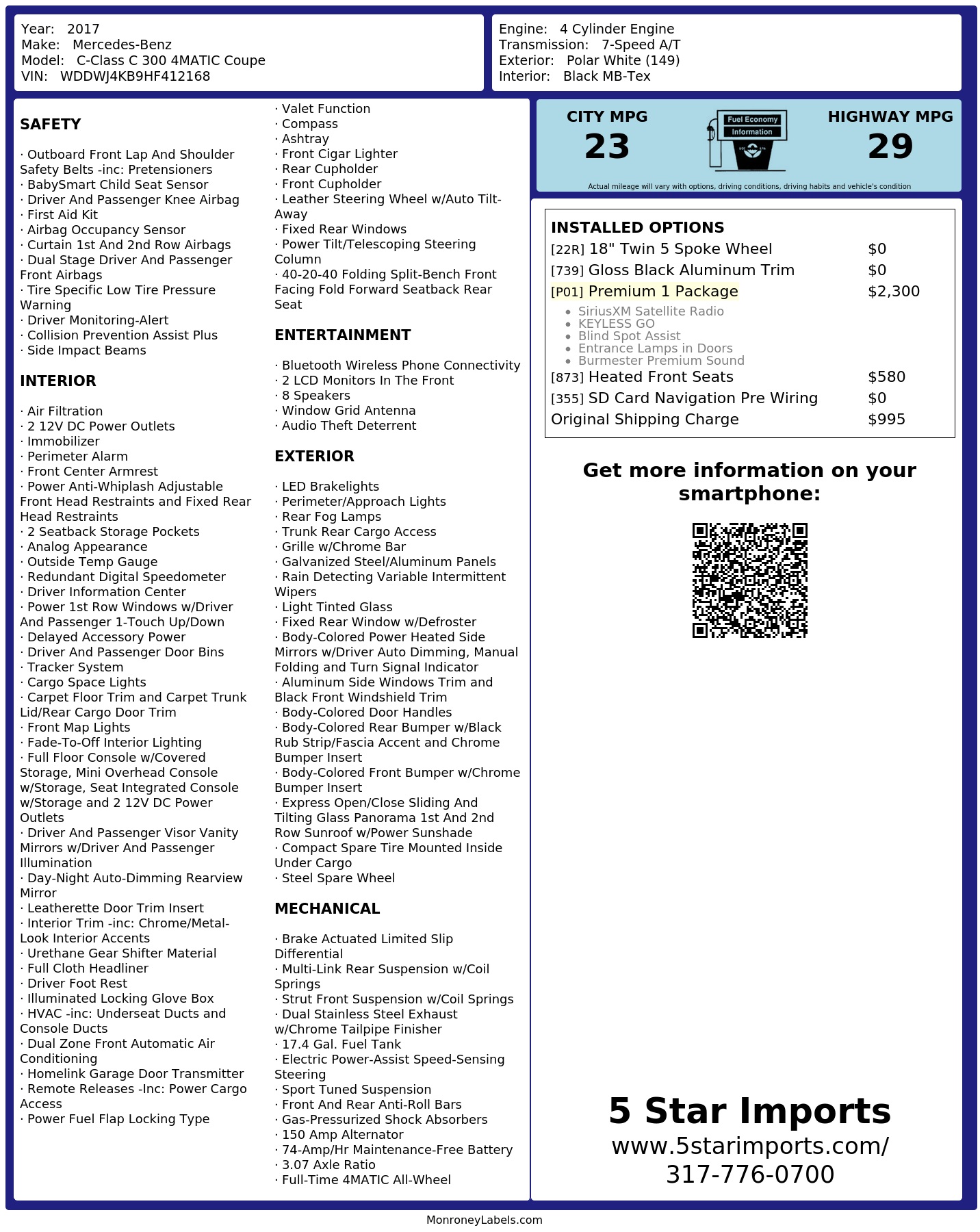 Monroney Label
