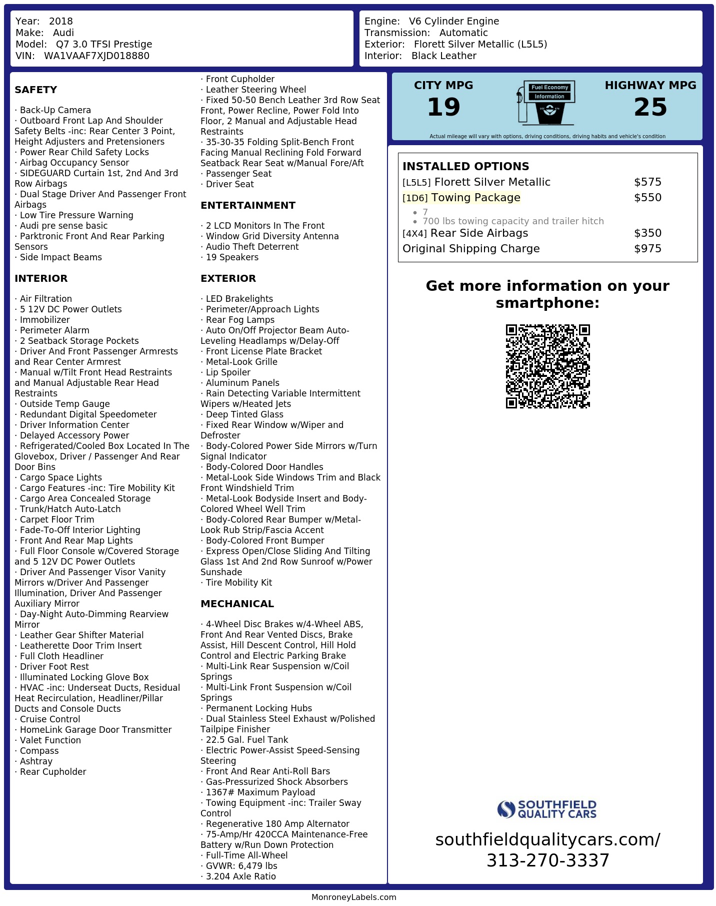 Monroney Label