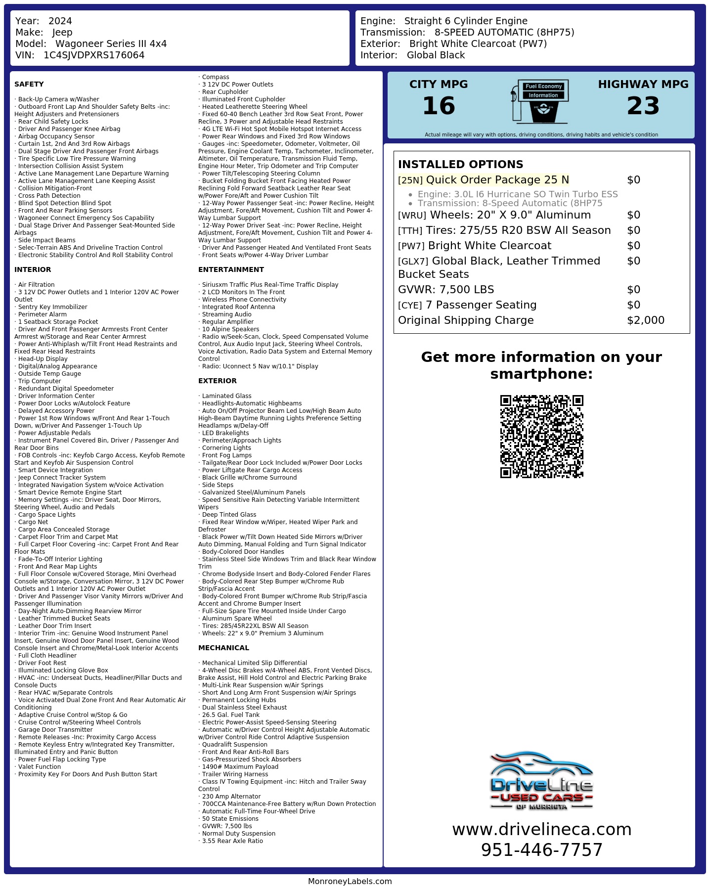 Monroney Label