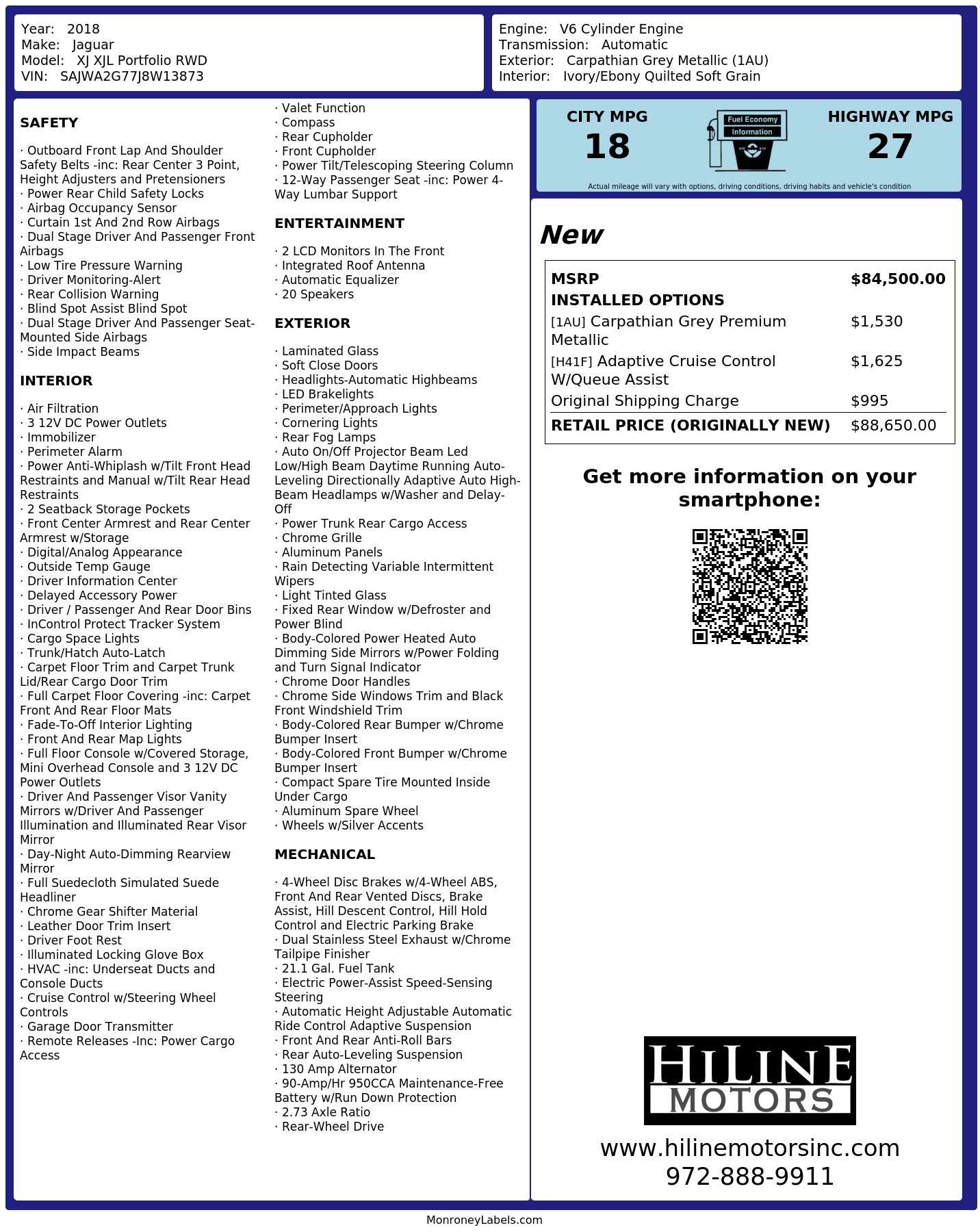 Monroney Label