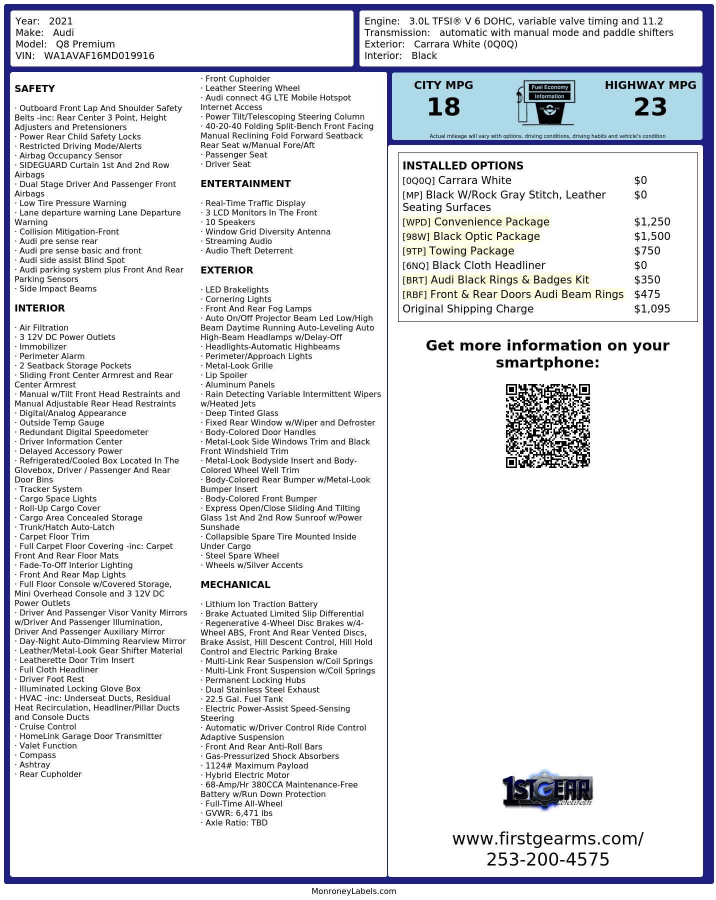 Monroney Label
