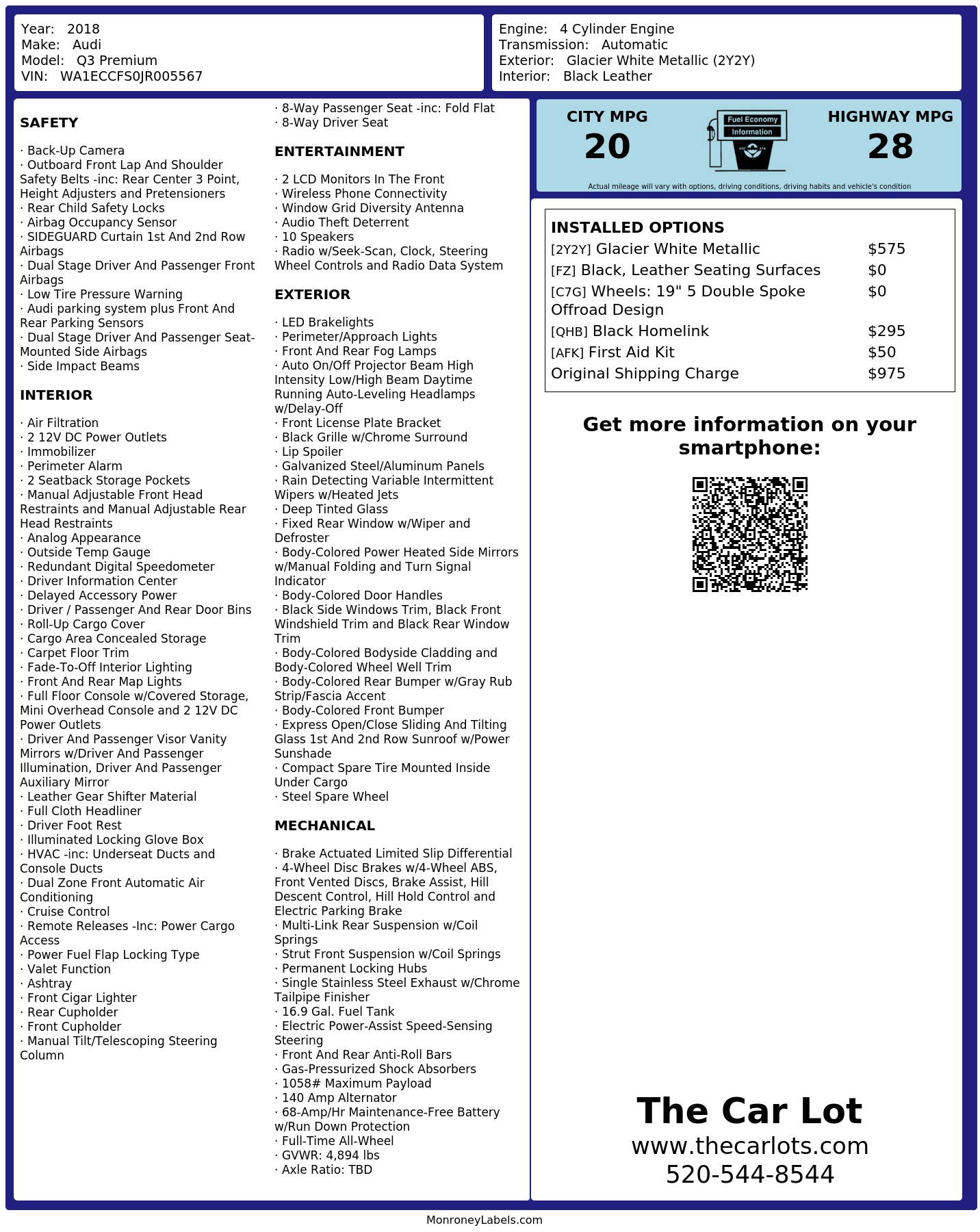 Monroney Label