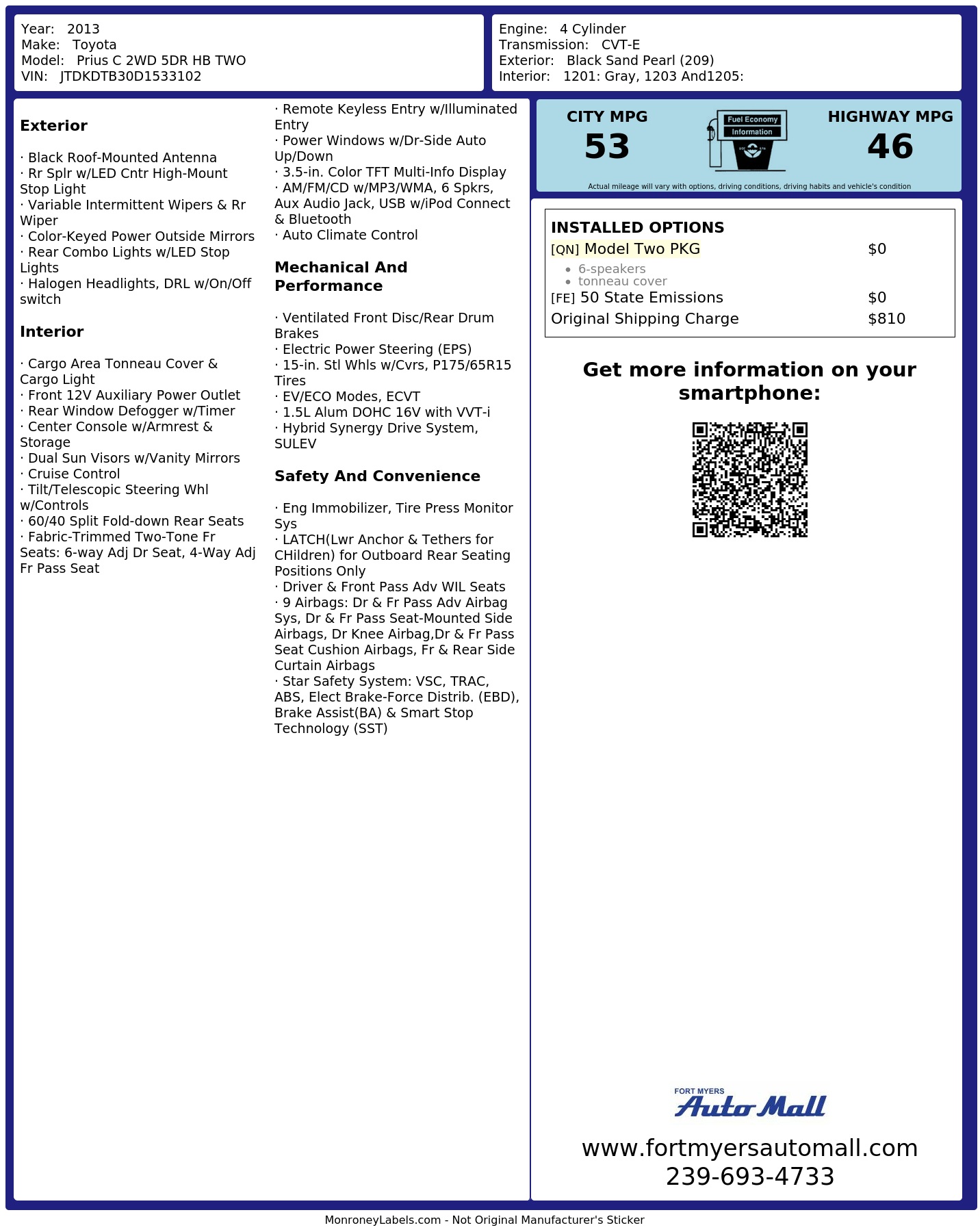 Monroney Label