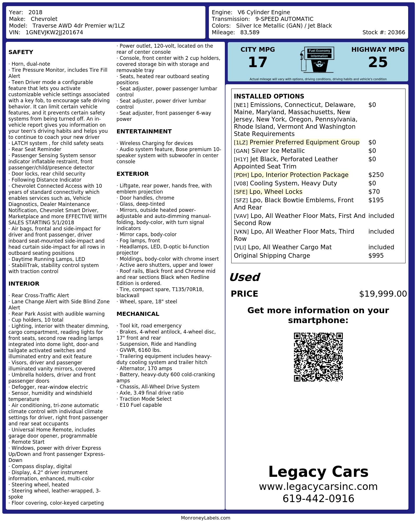 Monroney Label