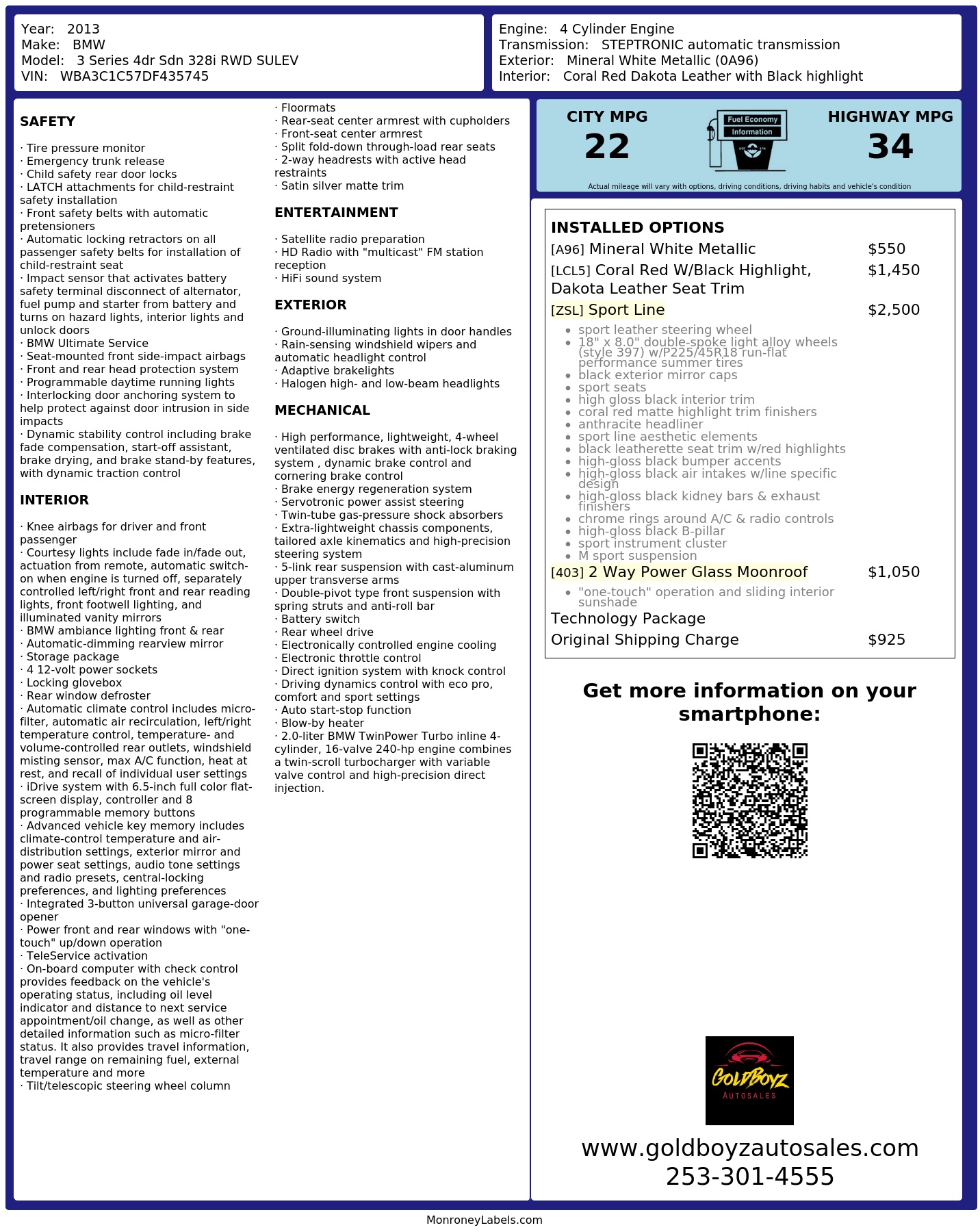 Monroney Label