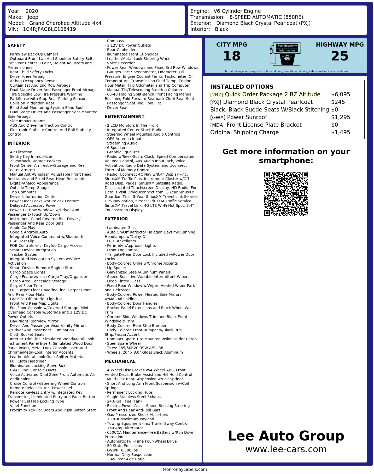 Monroney Label