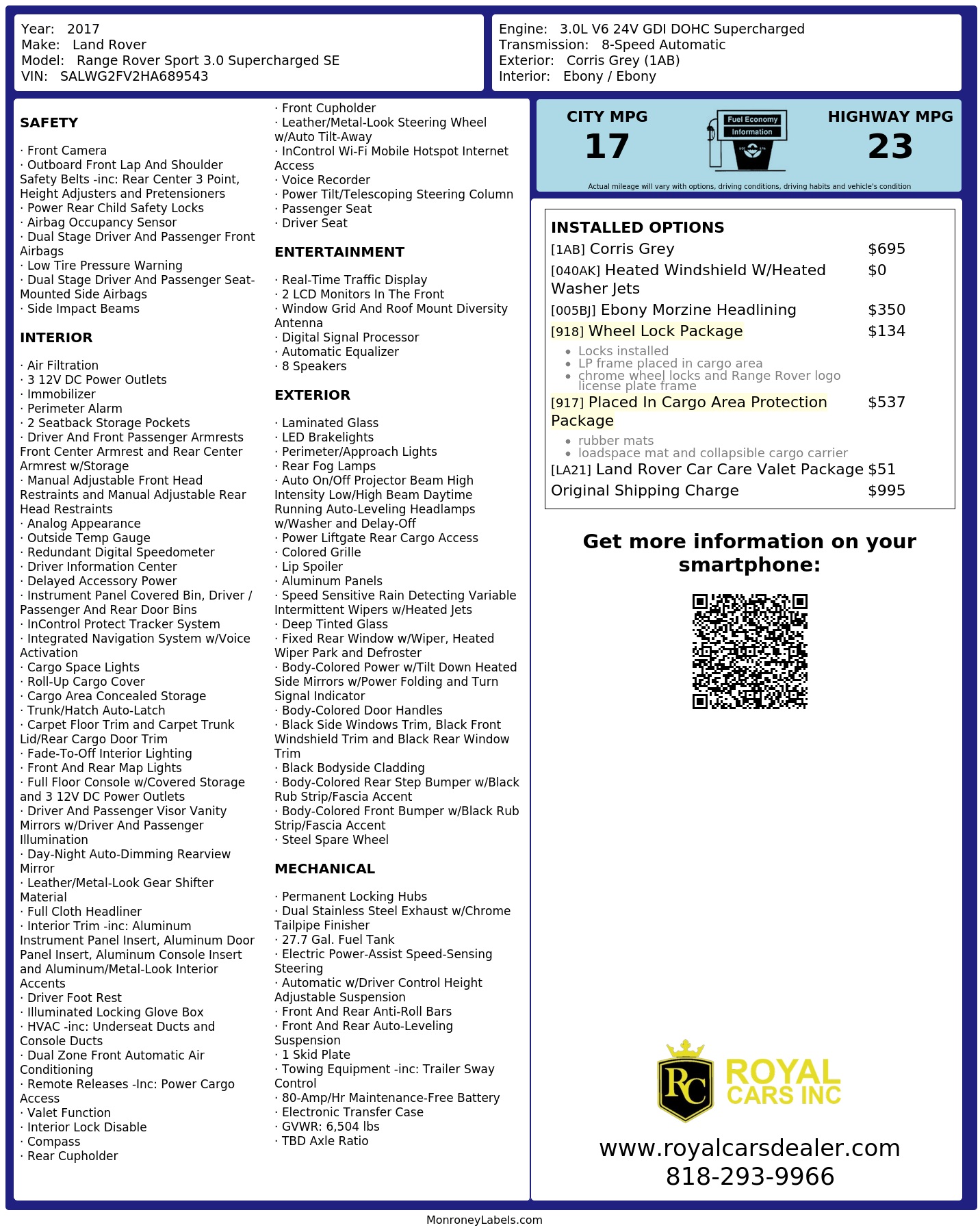 Monroney Label