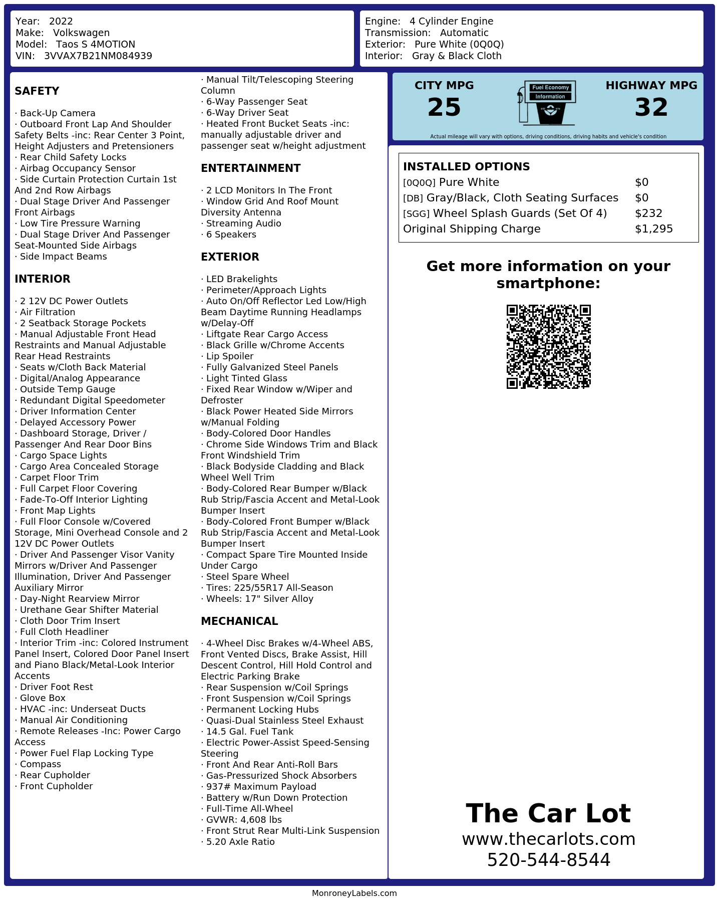 Monroney Label