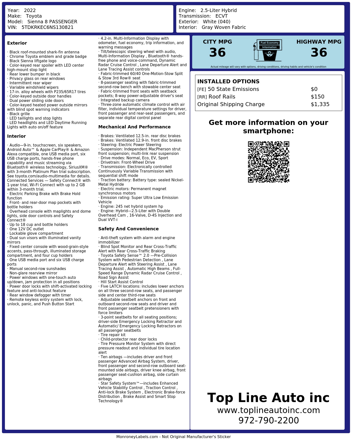 Monroney Label