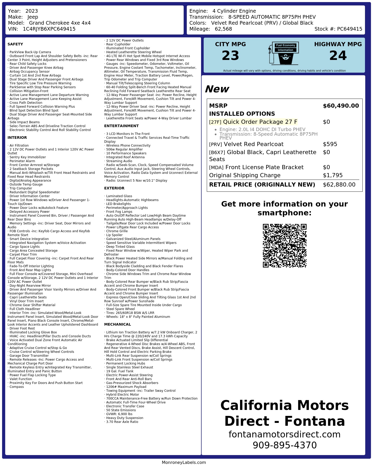Monroney Label