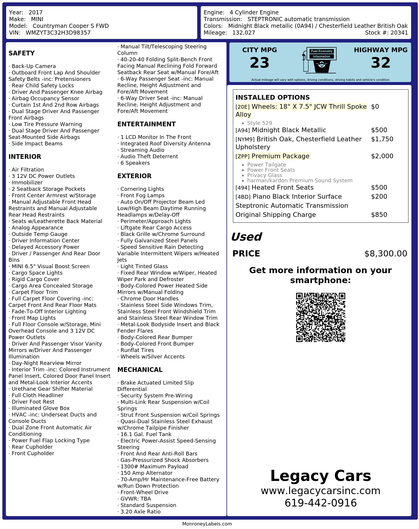 Monroney Label