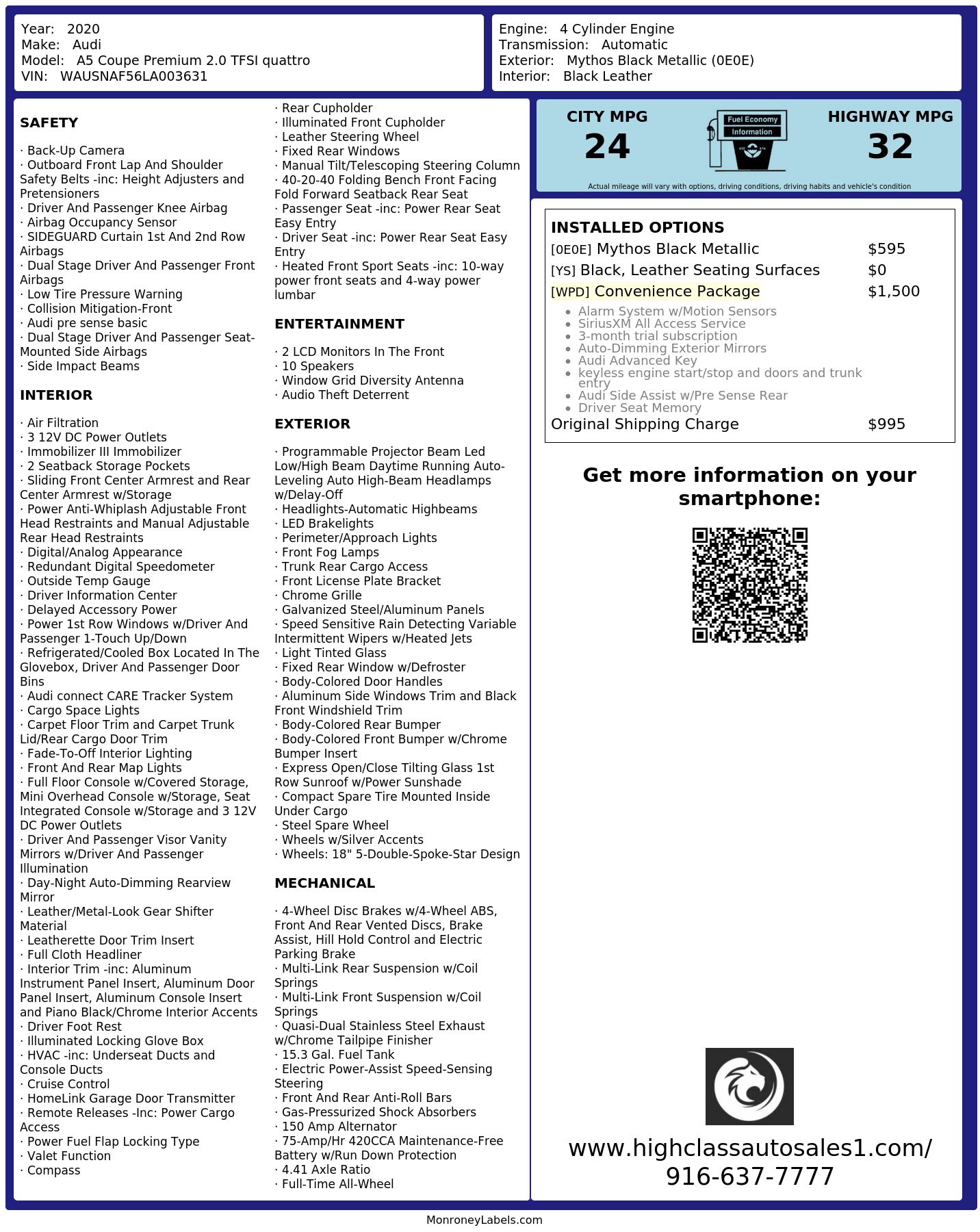 Monroney Label