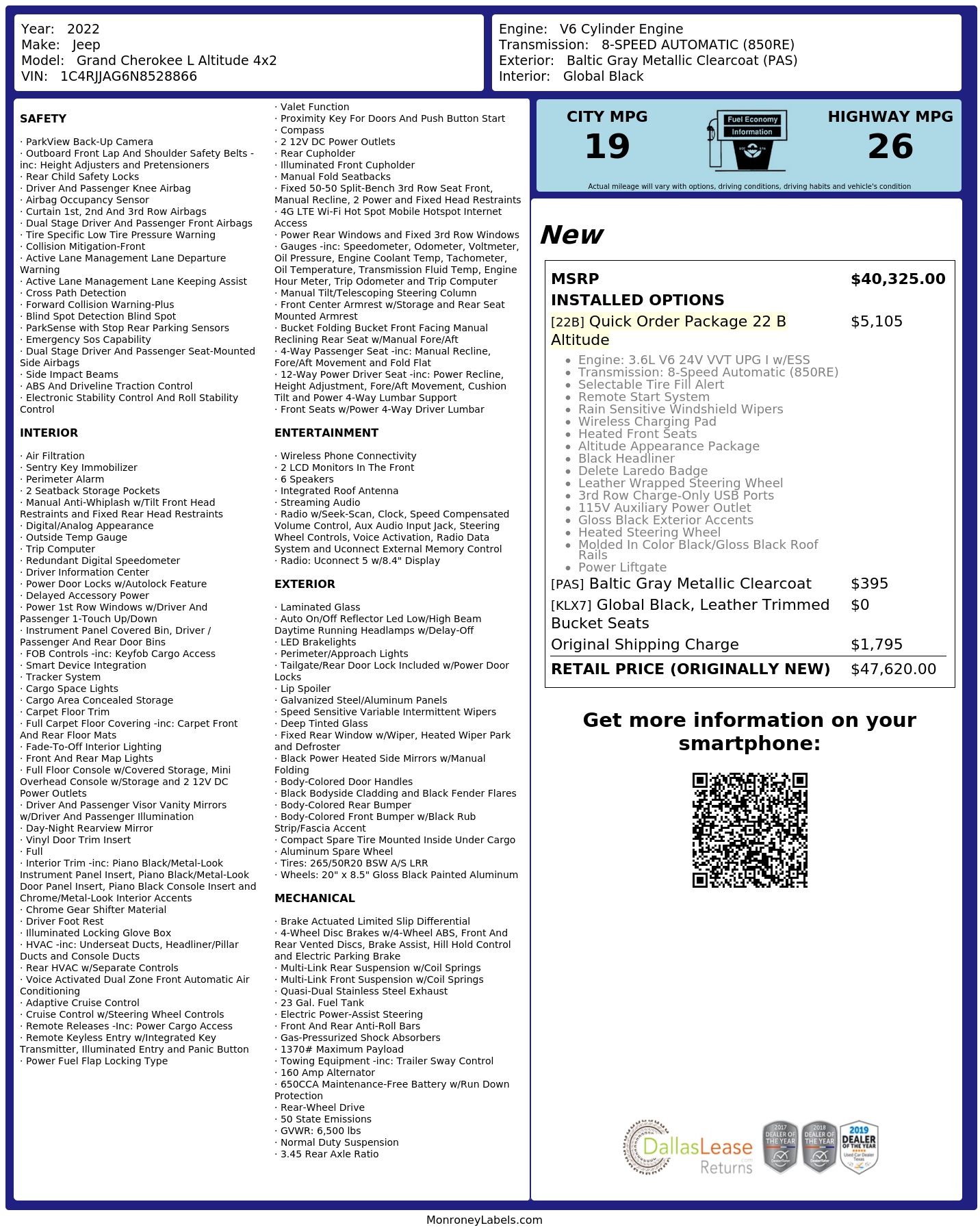Monroney Label