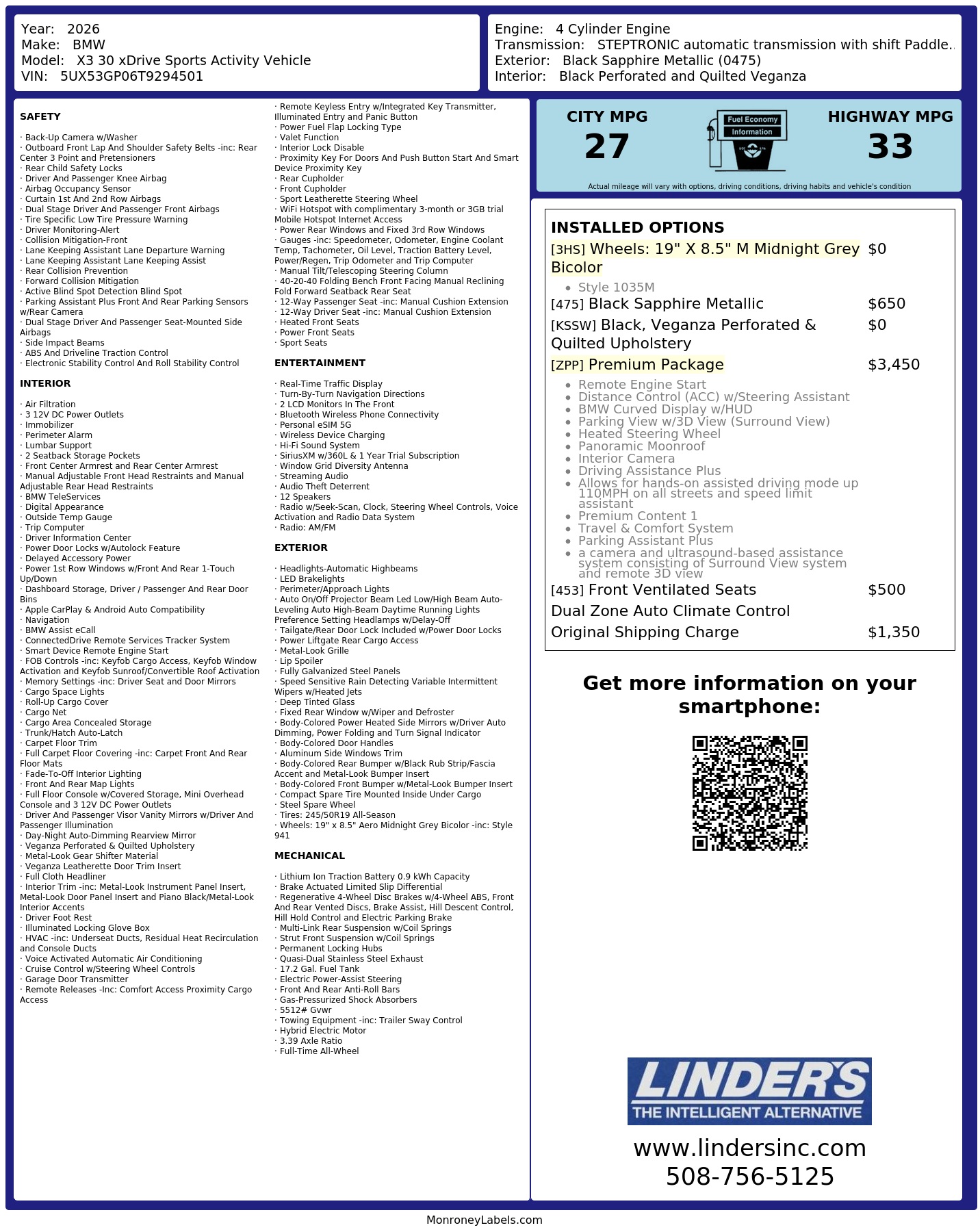 Monroney Label