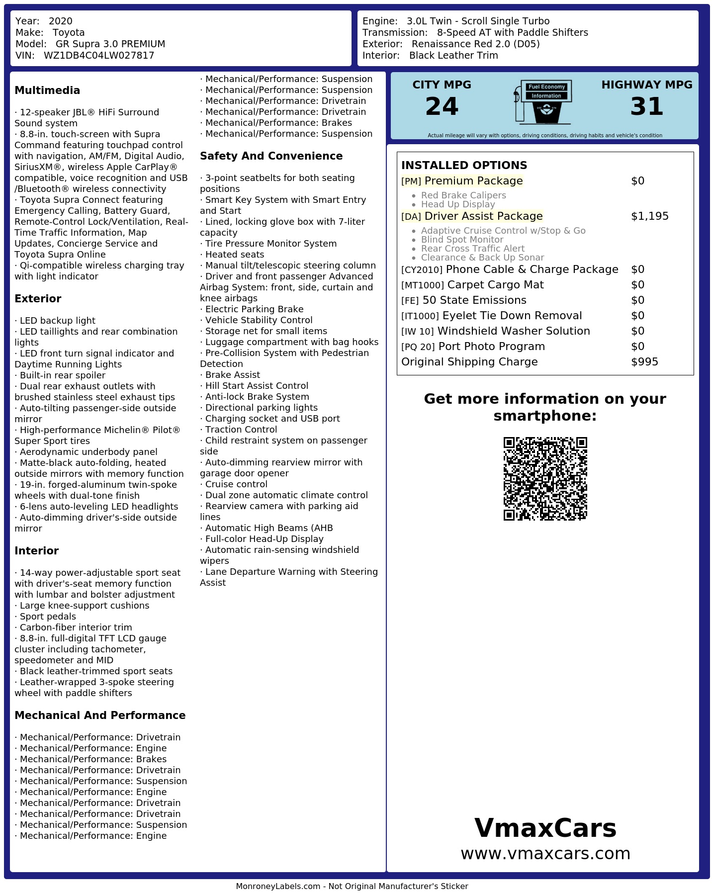 Monroney Label