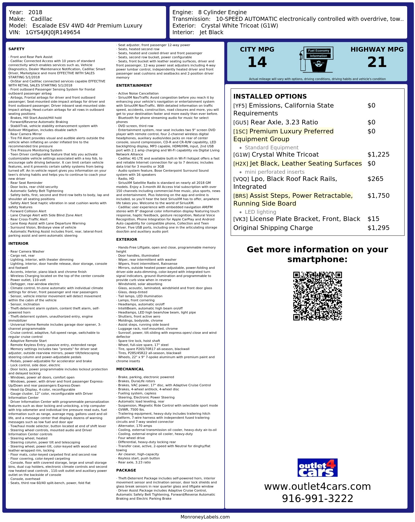 Monroney Label